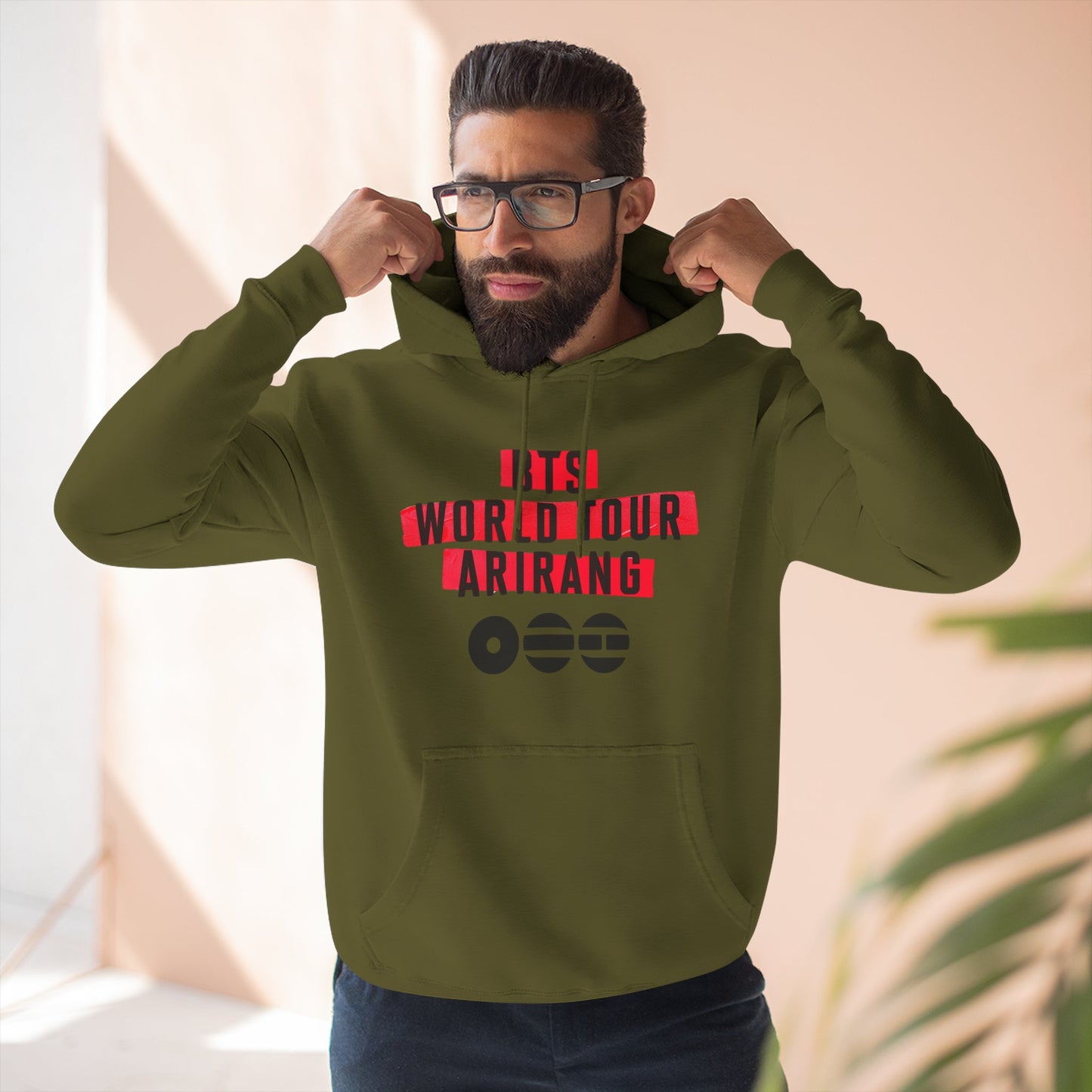 BTS World Tour Hoodie — 'Arirang' Fleece Pullover with Tour Dates