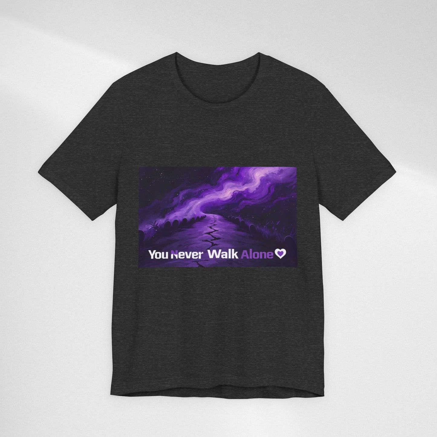 You Never Walk Alone Tee — Purple Night Stairway Graphic T‑Shirt