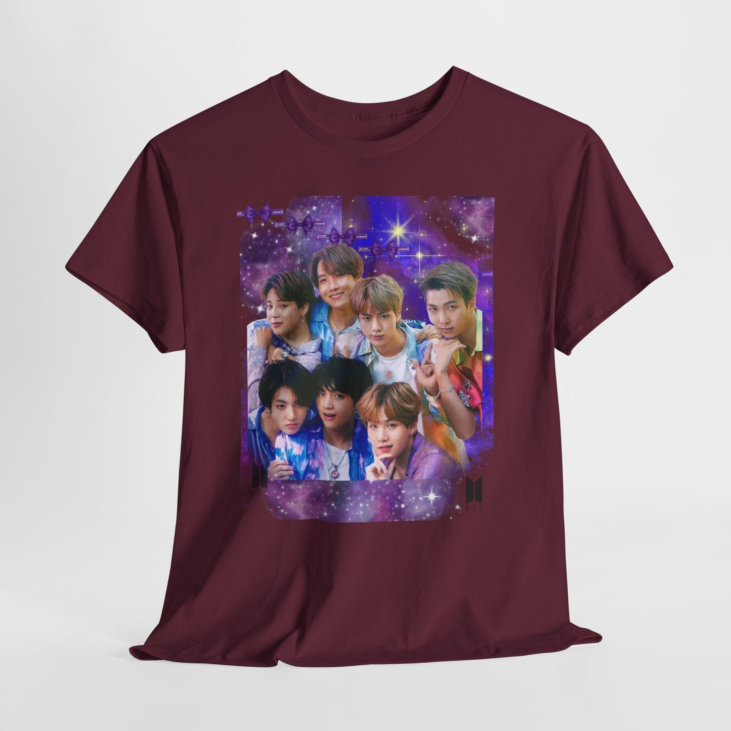 BTS Collage Tee — Purple Dream Photo Graphic T-Shirt