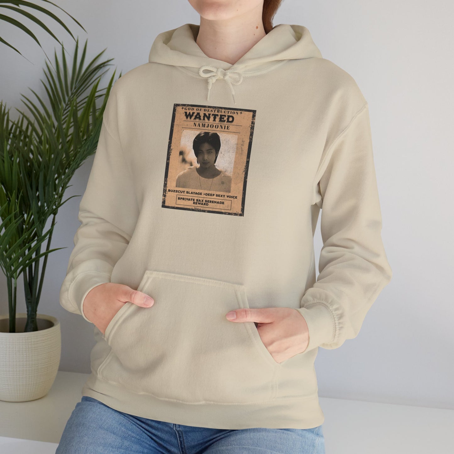 Hoodie - Vintage Namjoon 'WANTED' Poster Graphic Pullover