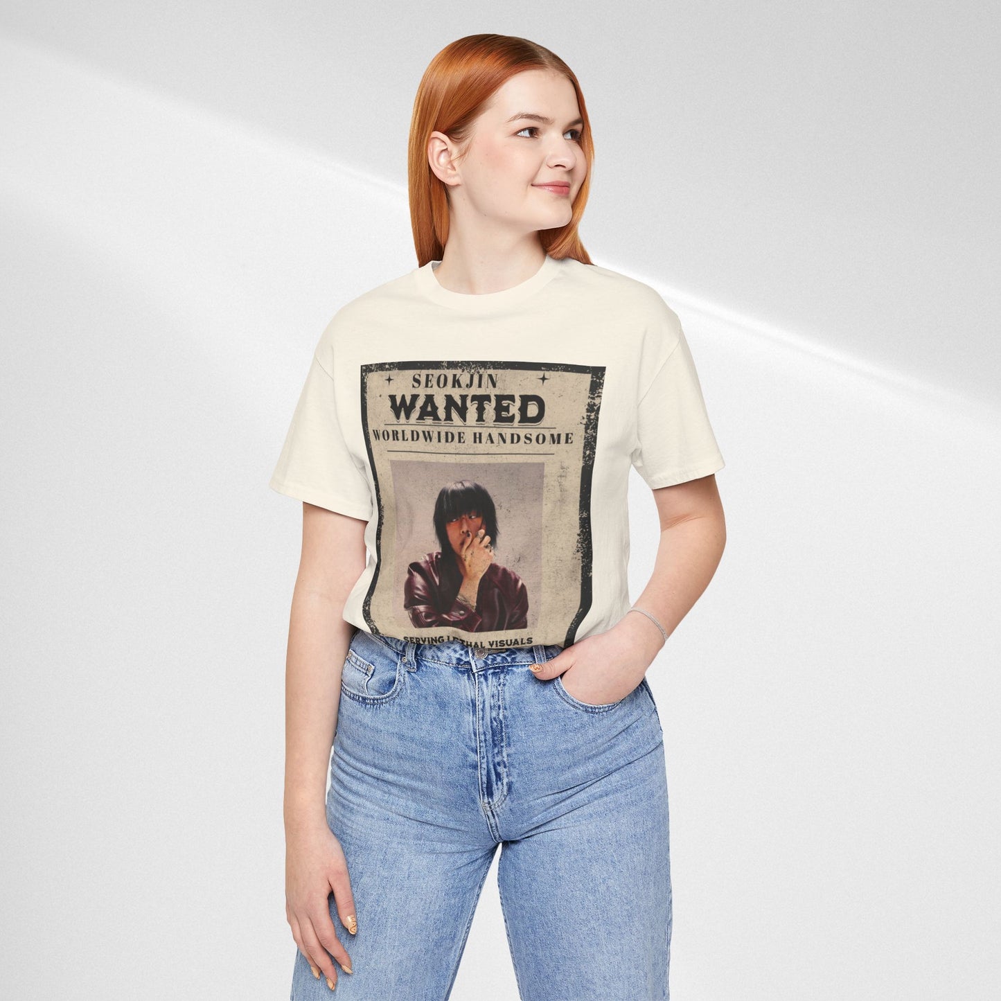 T-Shirt — 'Seokjin Wanted: Worldwide Handsome' Vintage Poster Tee