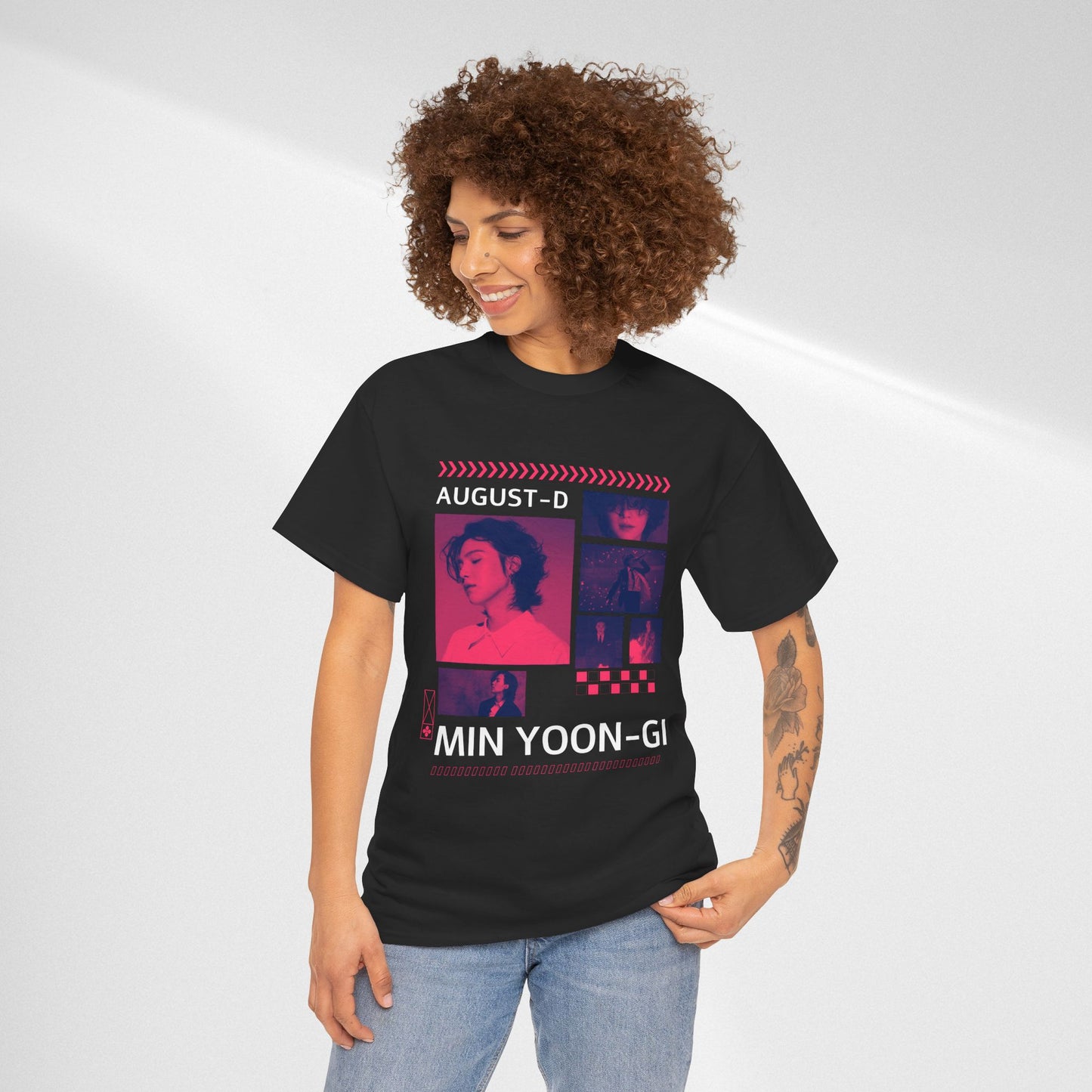 Min Yoon-Gi Photo Grid Tee — K‑Pop BTS August‑D Fan Shirt