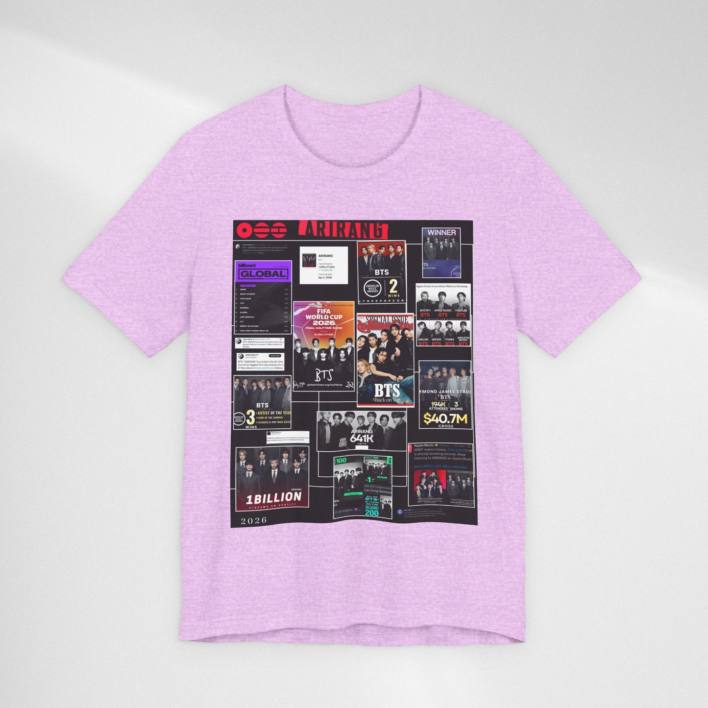 BTS  ARIRANG Collage Graphic Tee — K‑Pop Fan Tribute Shirt