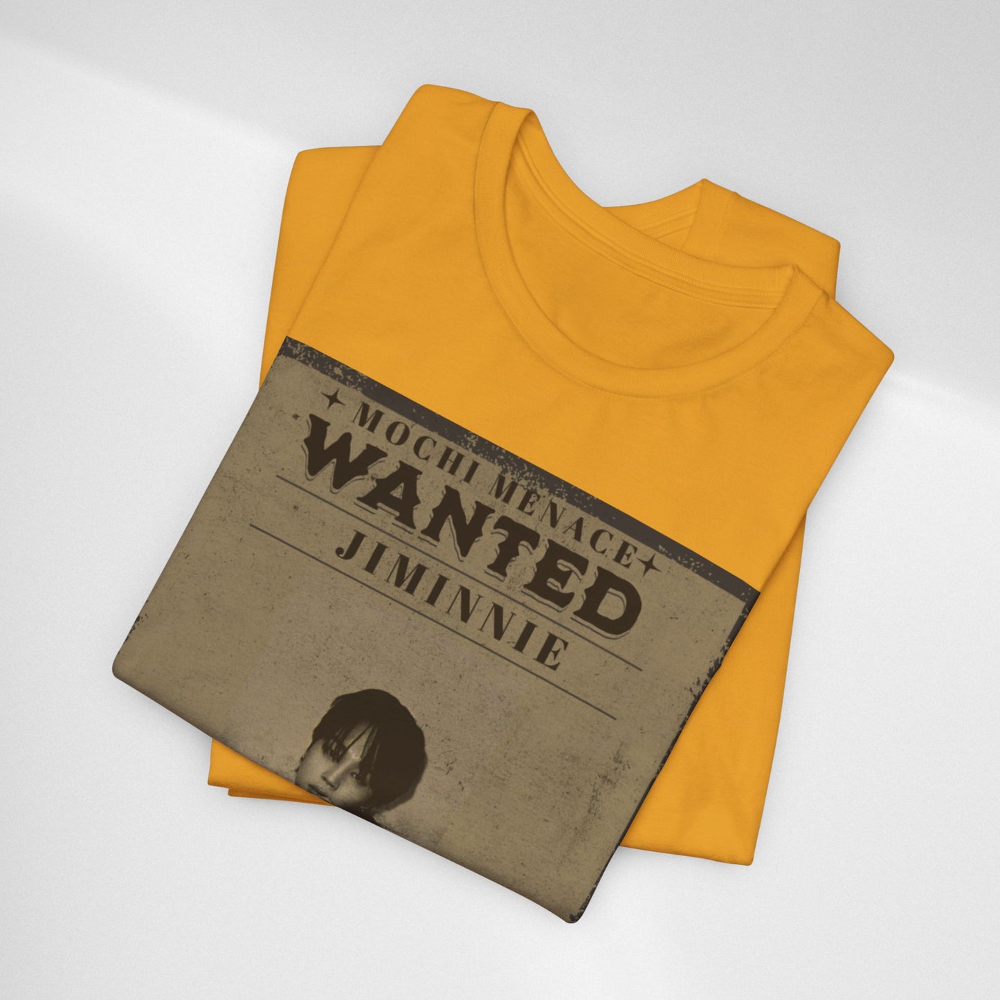 JIMIN Wanted Poster Graphic Tee — 'Mischief Menace' Vintage Style