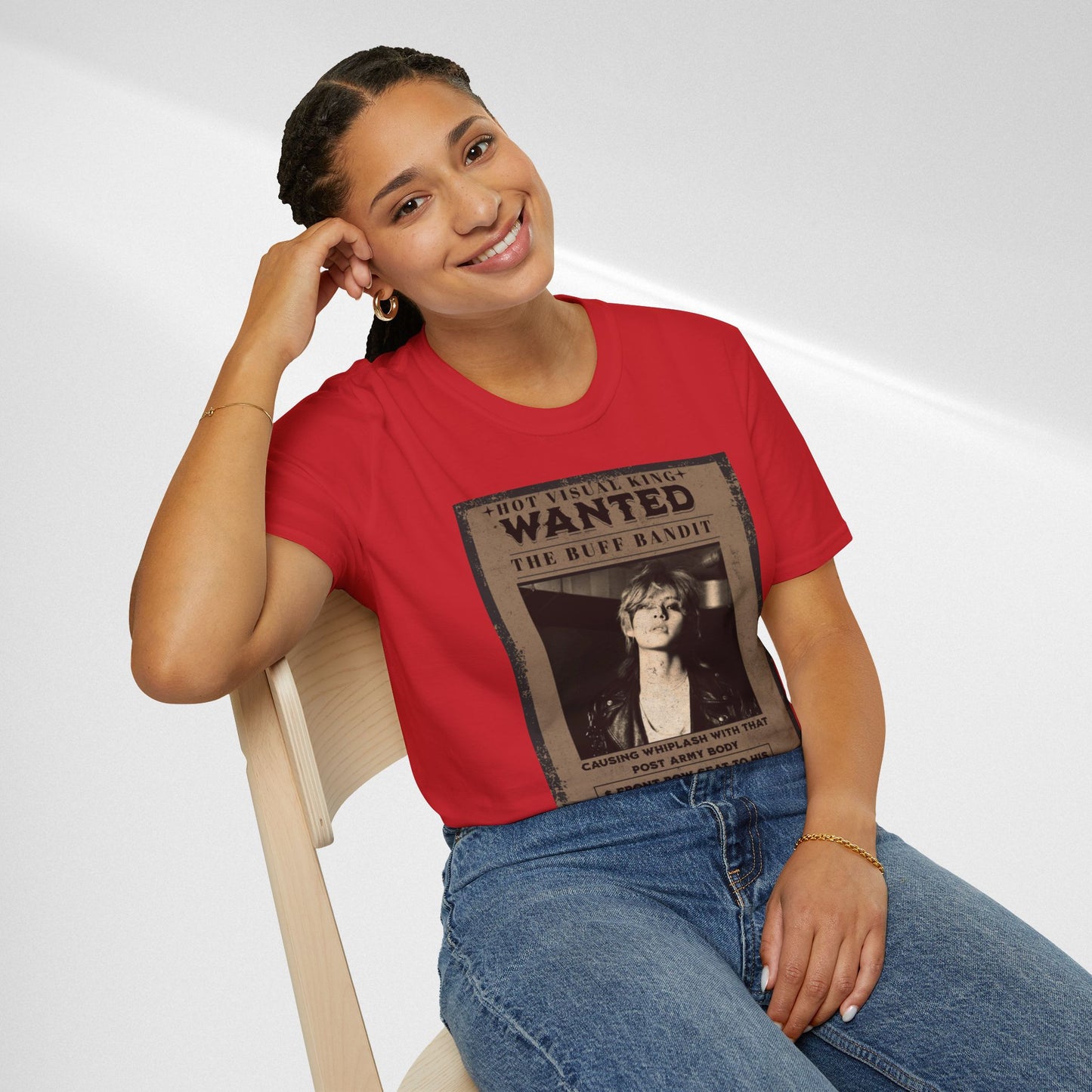 Wanted V Poster Graphic T-Shirt — "The Ruff Bandit" Vintage Western Mugshot Tee
