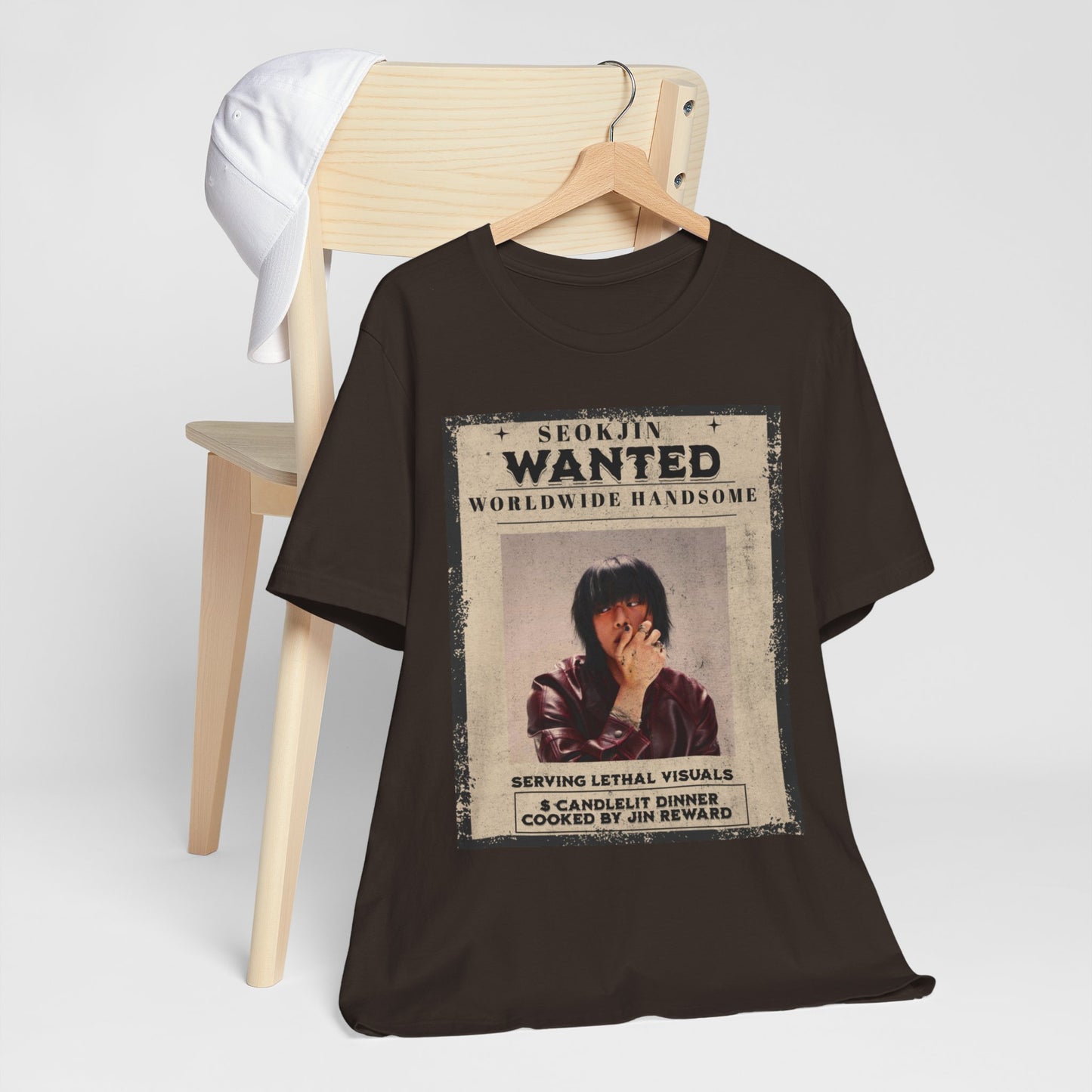 T-Shirt — 'Seokjin Wanted: Worldwide Handsome' Vintage Poster Tee