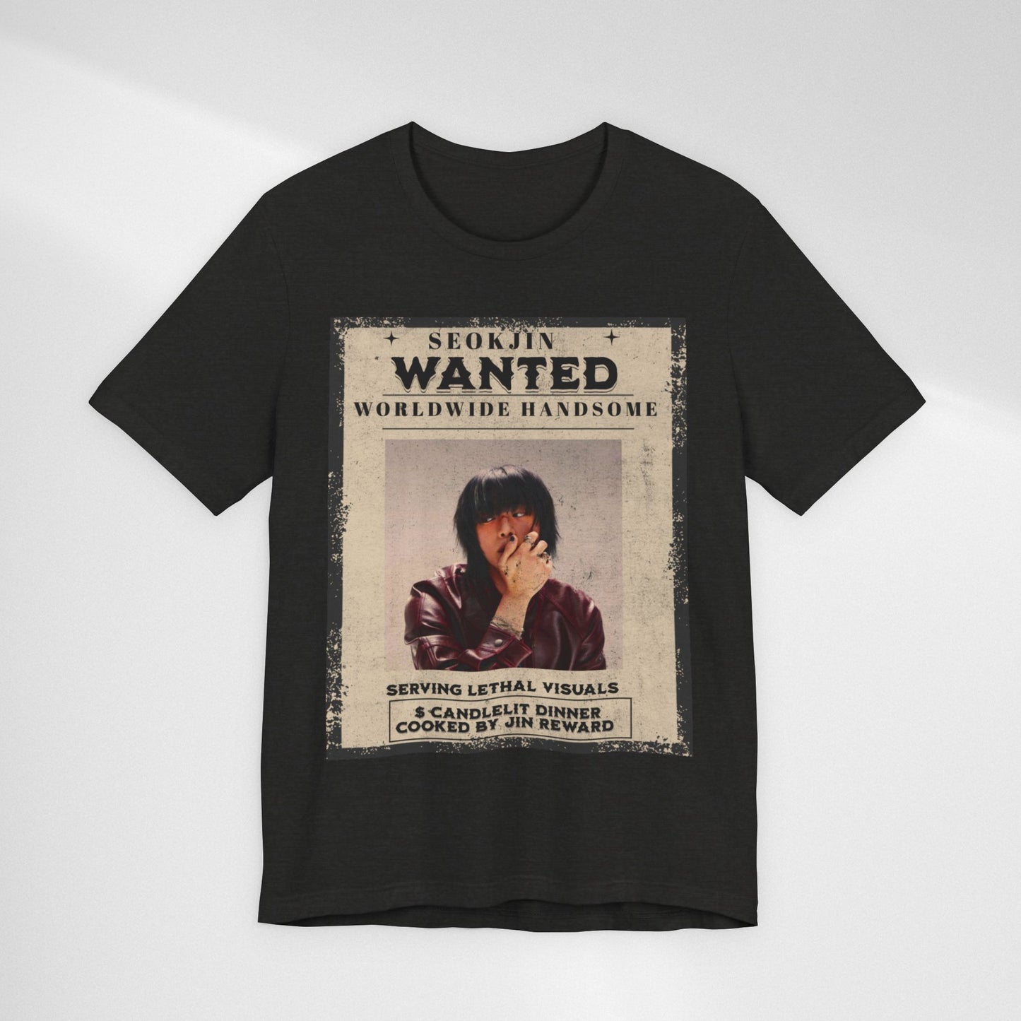 T-Shirt — 'Seokjin Wanted: Worldwide Handsome' Vintage Poster Tee