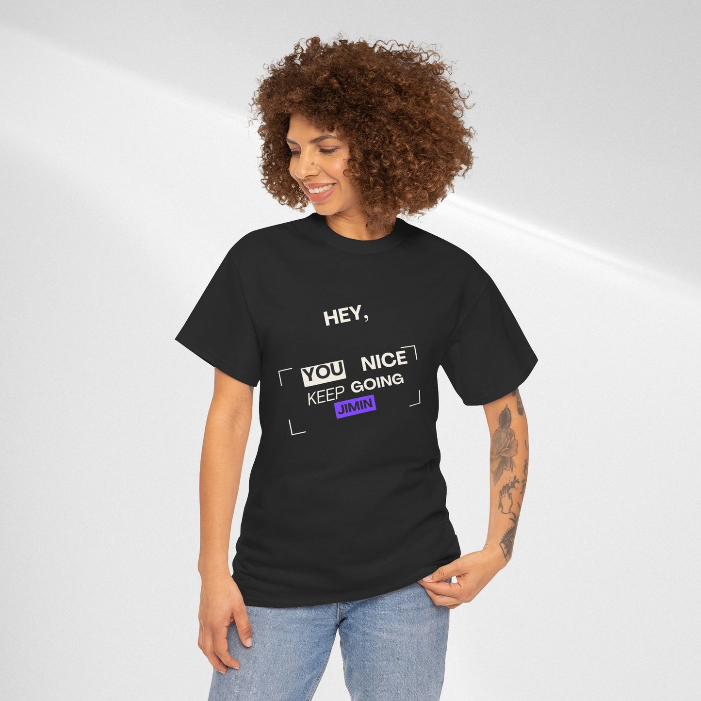 Motivational Tee — "Hey, You Nice Keep Going" Inspirational Graphic T-Shirt