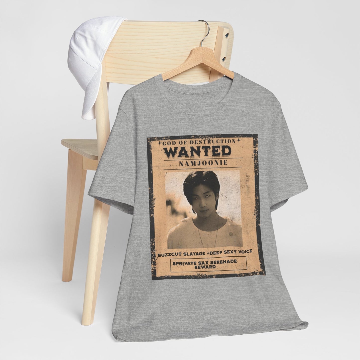 T-Shirt — Vintage 'Wanted: Namjoonie' Photo Tee (K-Pop Fan Poster Style)