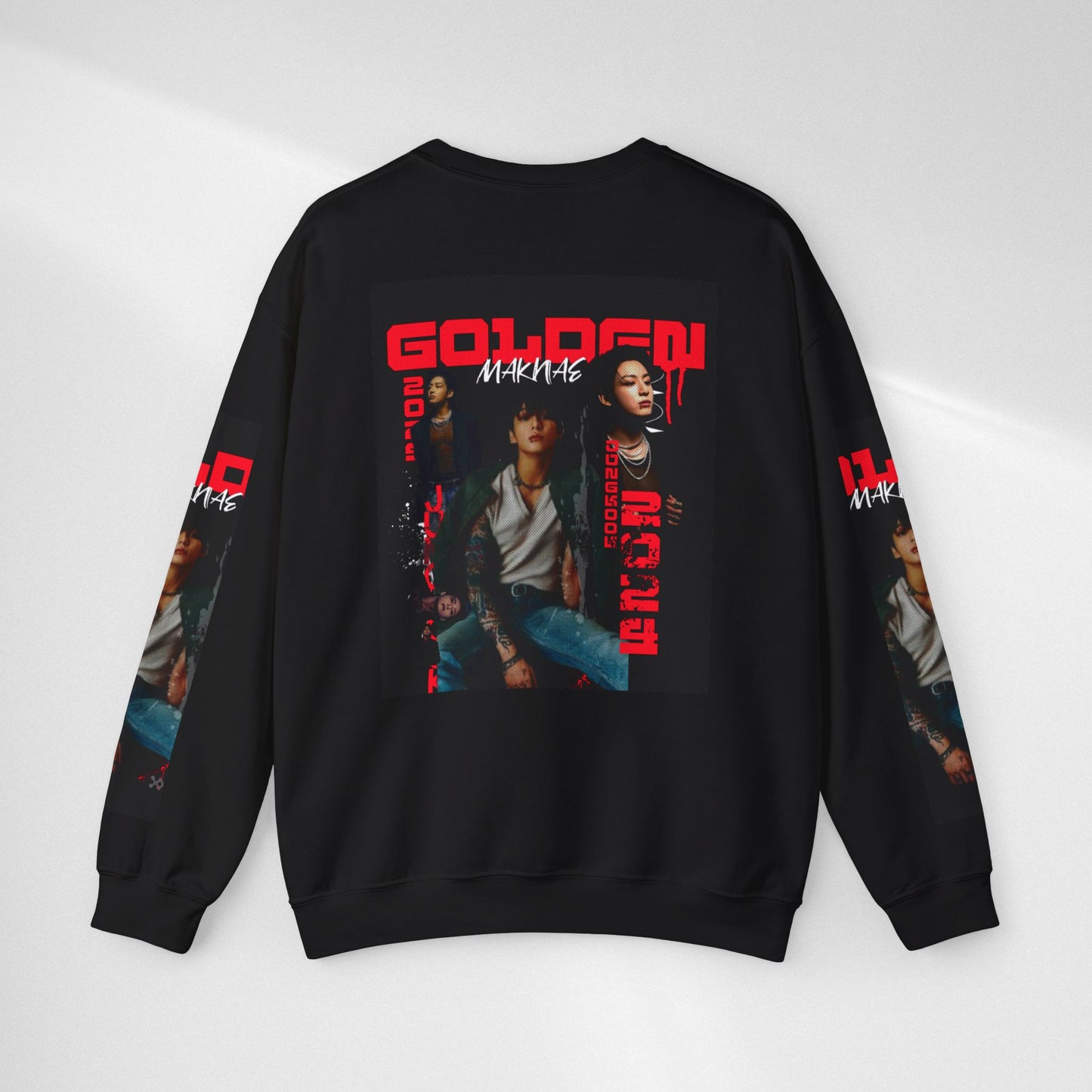 JK Golden Making Crewneck Sweatshirt — Retro K-Pop Photo Graphic
