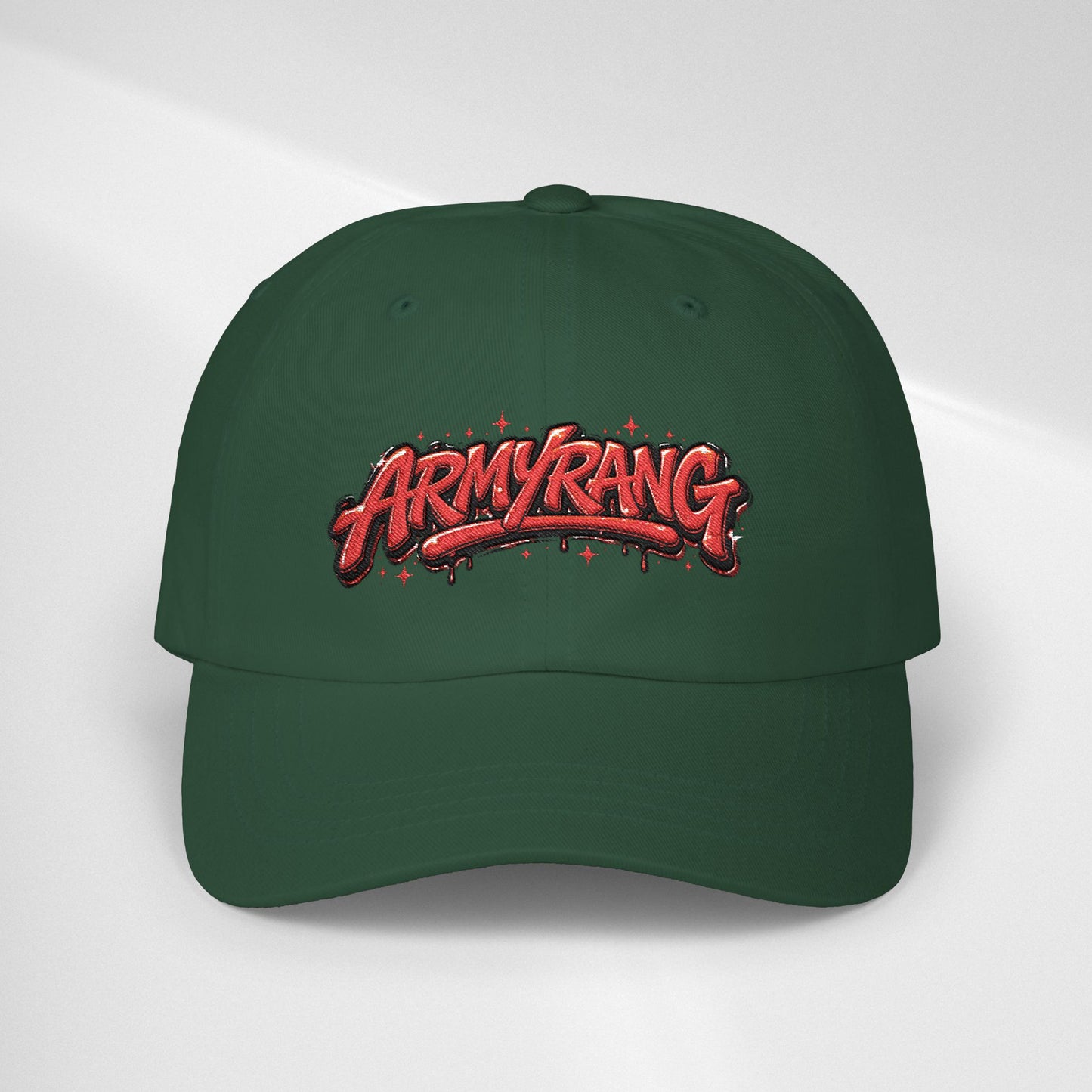 Dad Cap - Red Graffiti "ARMYRANG" Embroidered Baseball Hat