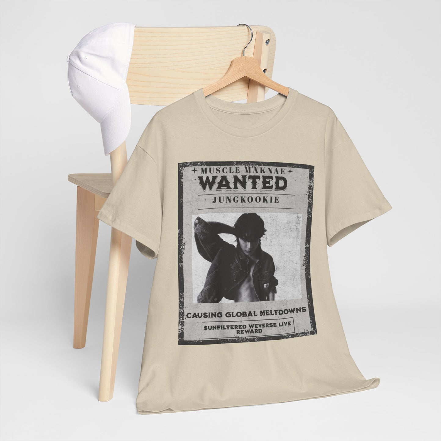 Wanted Poster T-Shirt — "Jungkookie" Vintage K-Pop Graphic Tee