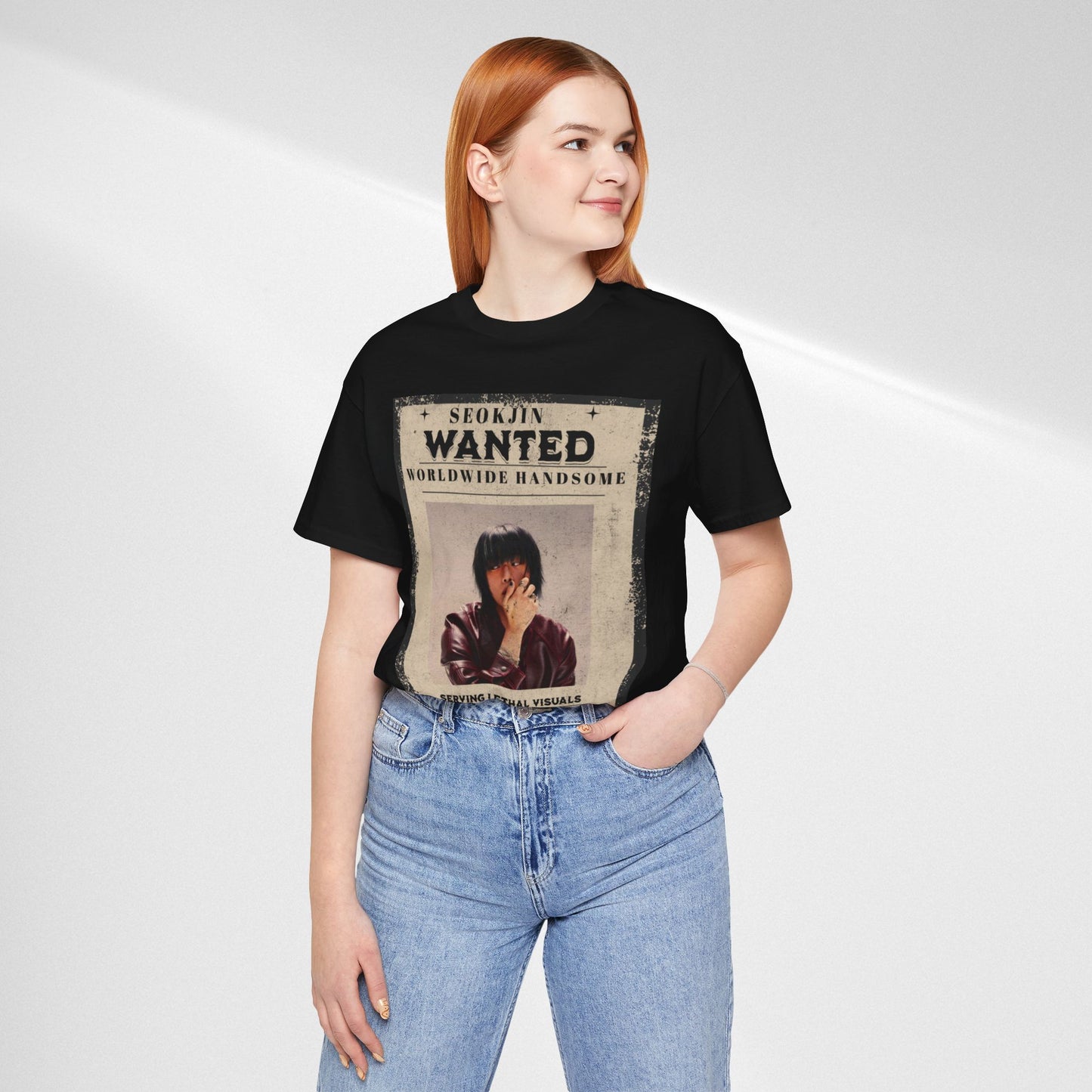 T-Shirt — 'Seokjin Wanted: Worldwide Handsome' Vintage Poster Tee