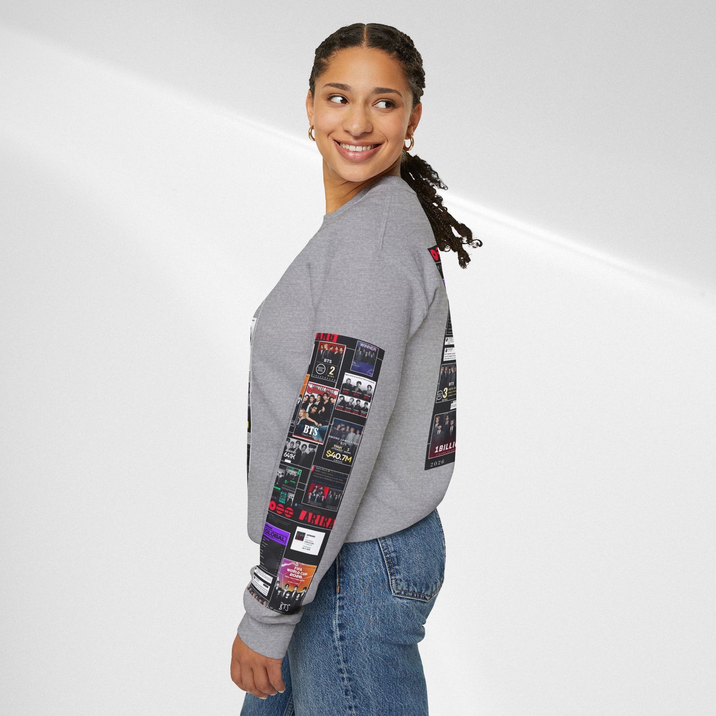 Crewneck Sweatshirt — BTS ARIRANG Collage Graphic Crewneck (Album Posters & Tour Art)