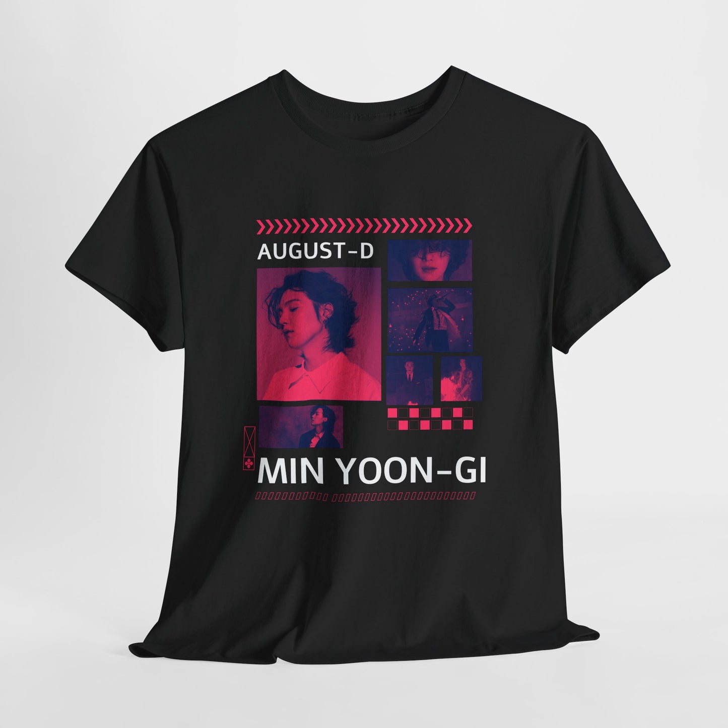 Min Yoon-Gi Photo Grid Tee — K‑Pop BTS August‑D Fan Shirt