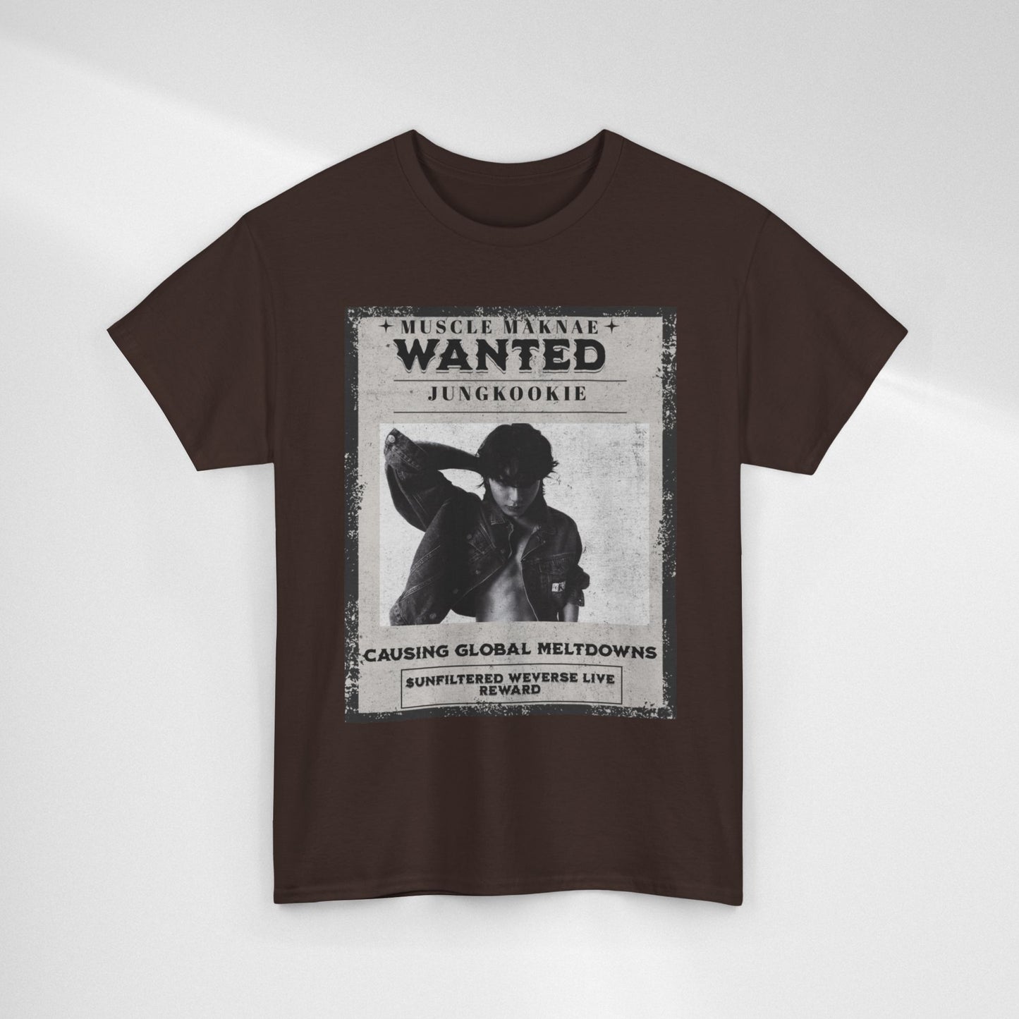 Wanted Poster T-Shirt — "Jungkookie" Vintage K-Pop Graphic Tee