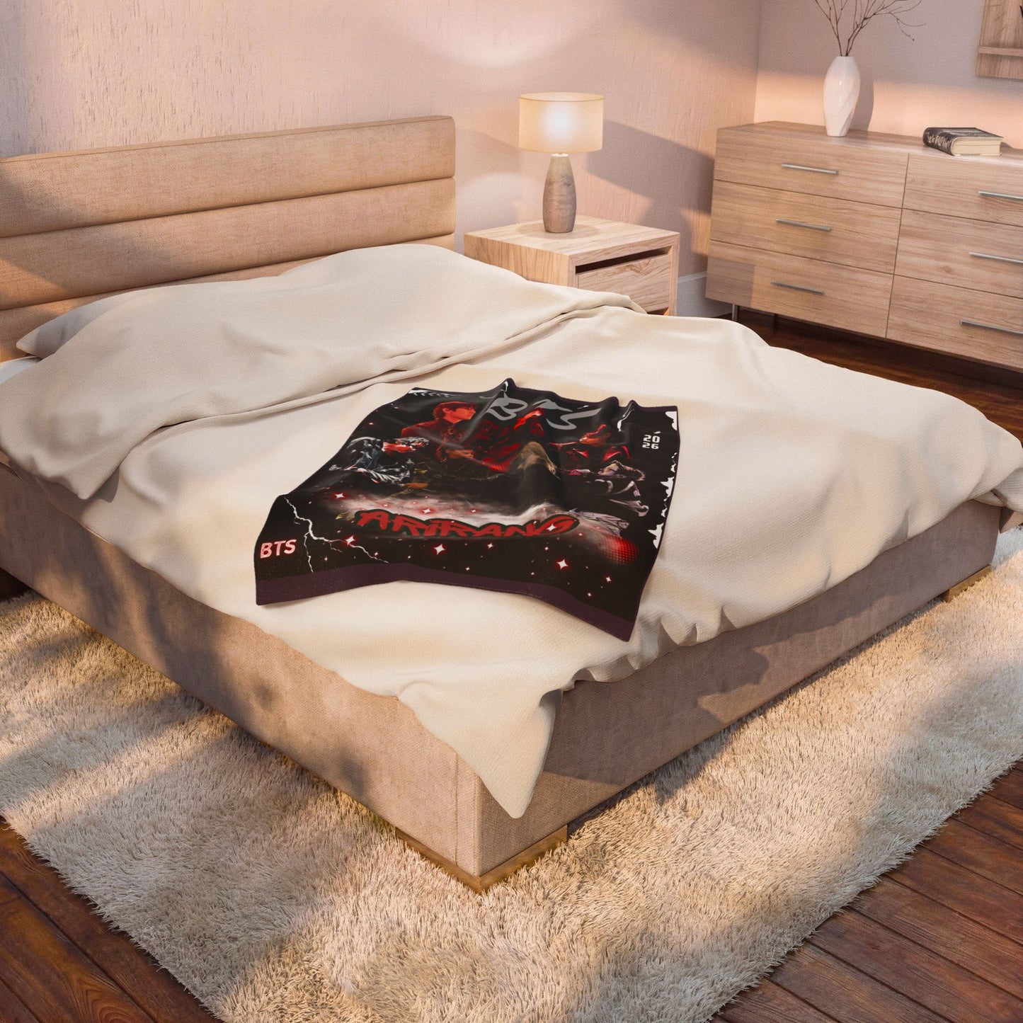 Velveteen Plush Blanket — BTS 'Arirang' Collage Fan Throw