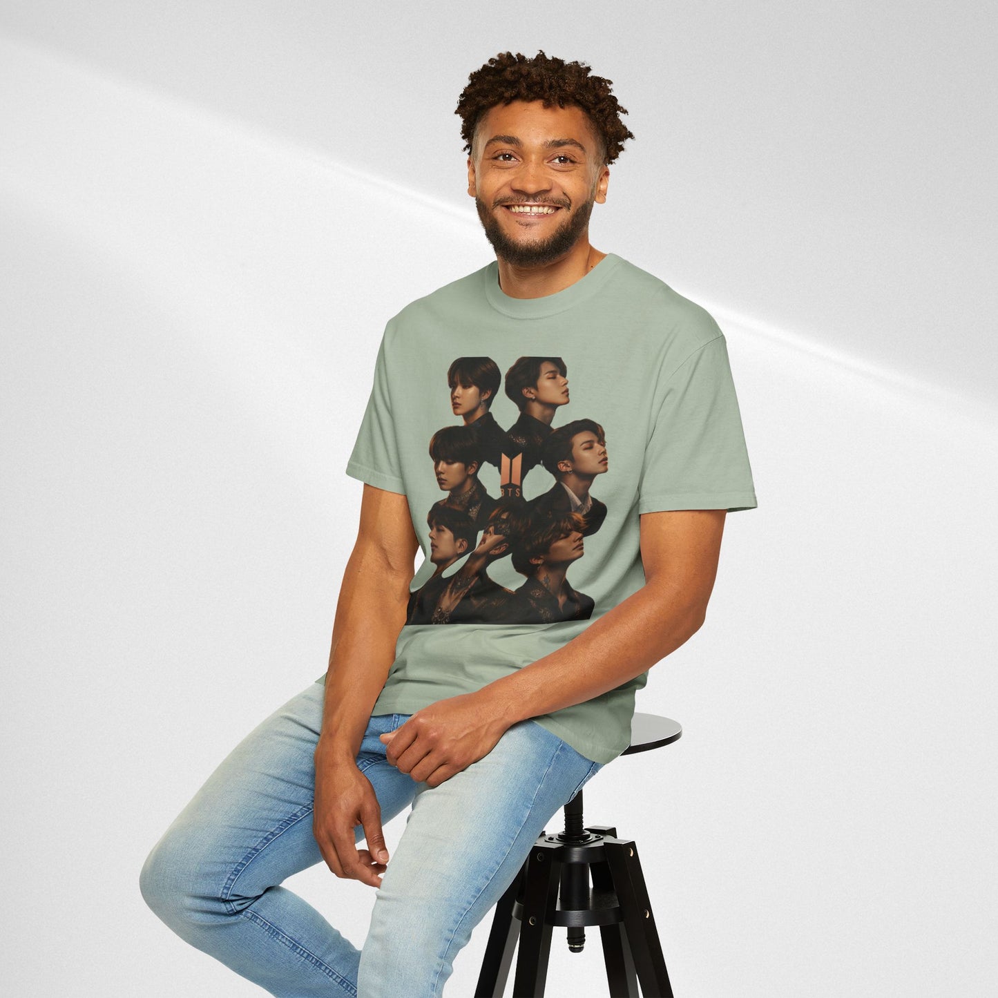 BTS Portrait Collage T-Shirt — Dark Mood Graphic Tee