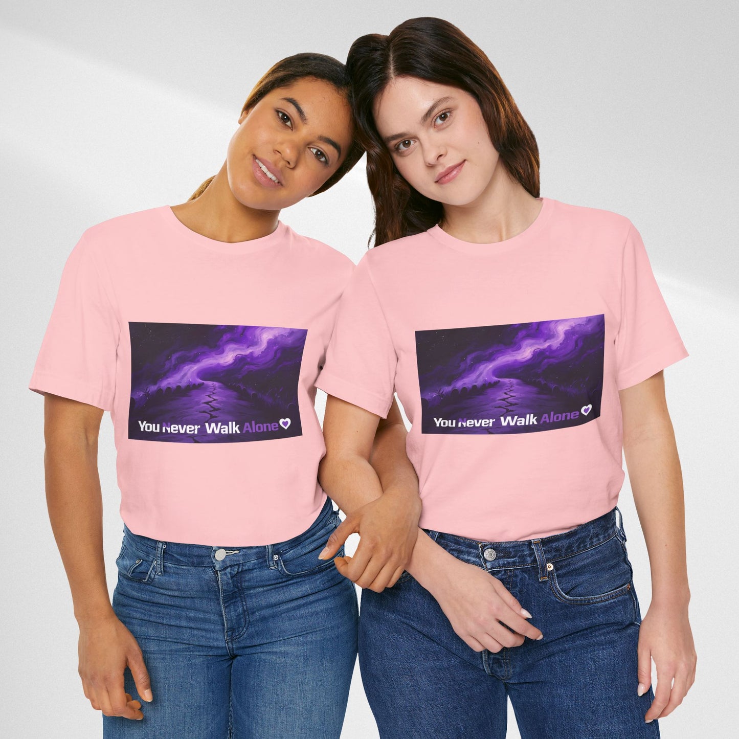 You Never Walk Alone Tee — Purple Night Stairway Graphic T‑Shirt