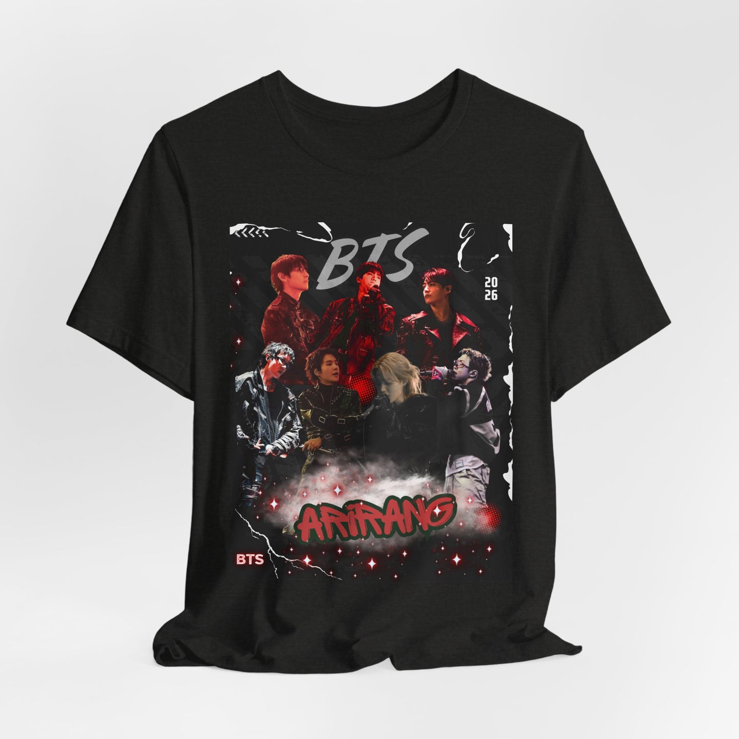 BTS ARIRANG Band Graphic Tee — 'BTS ARMY' Retro Concert Poster Shirt