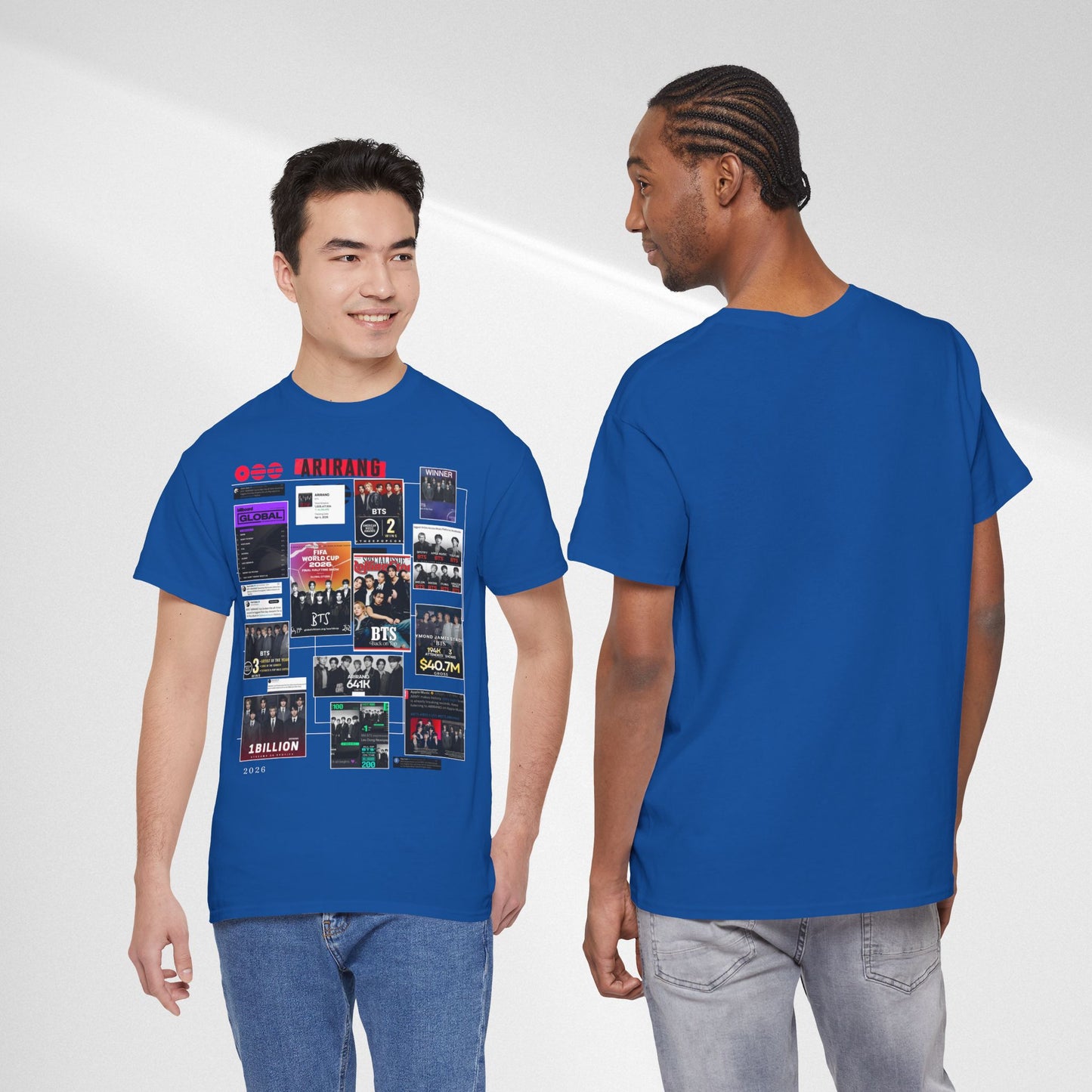 BTS ARIRANG Collage Tee — Iconic Albums & Milestones Graphic T-Shirt