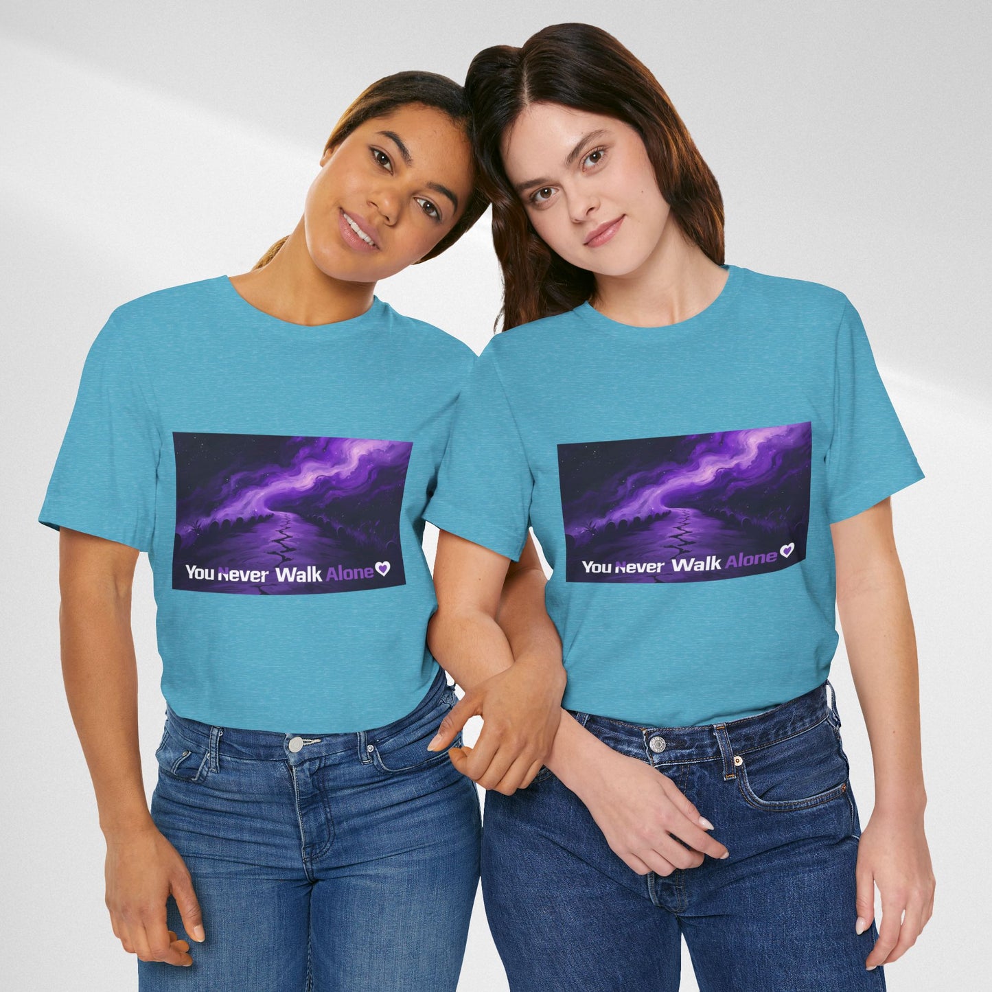 You Never Walk Alone Tee — Purple Night Stairway Graphic T‑Shirt