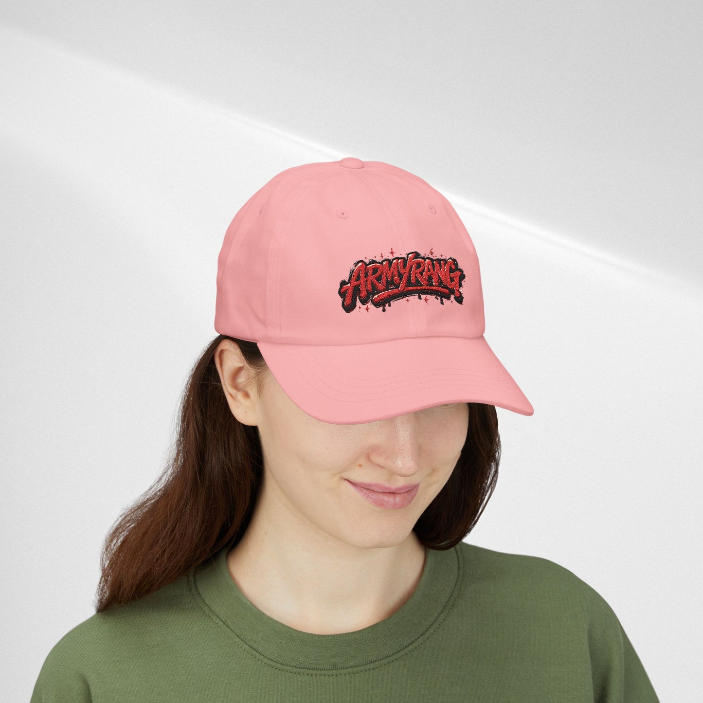 Dad Cap - Red Graffiti "ARMYRANG" Embroidered Baseball Hat