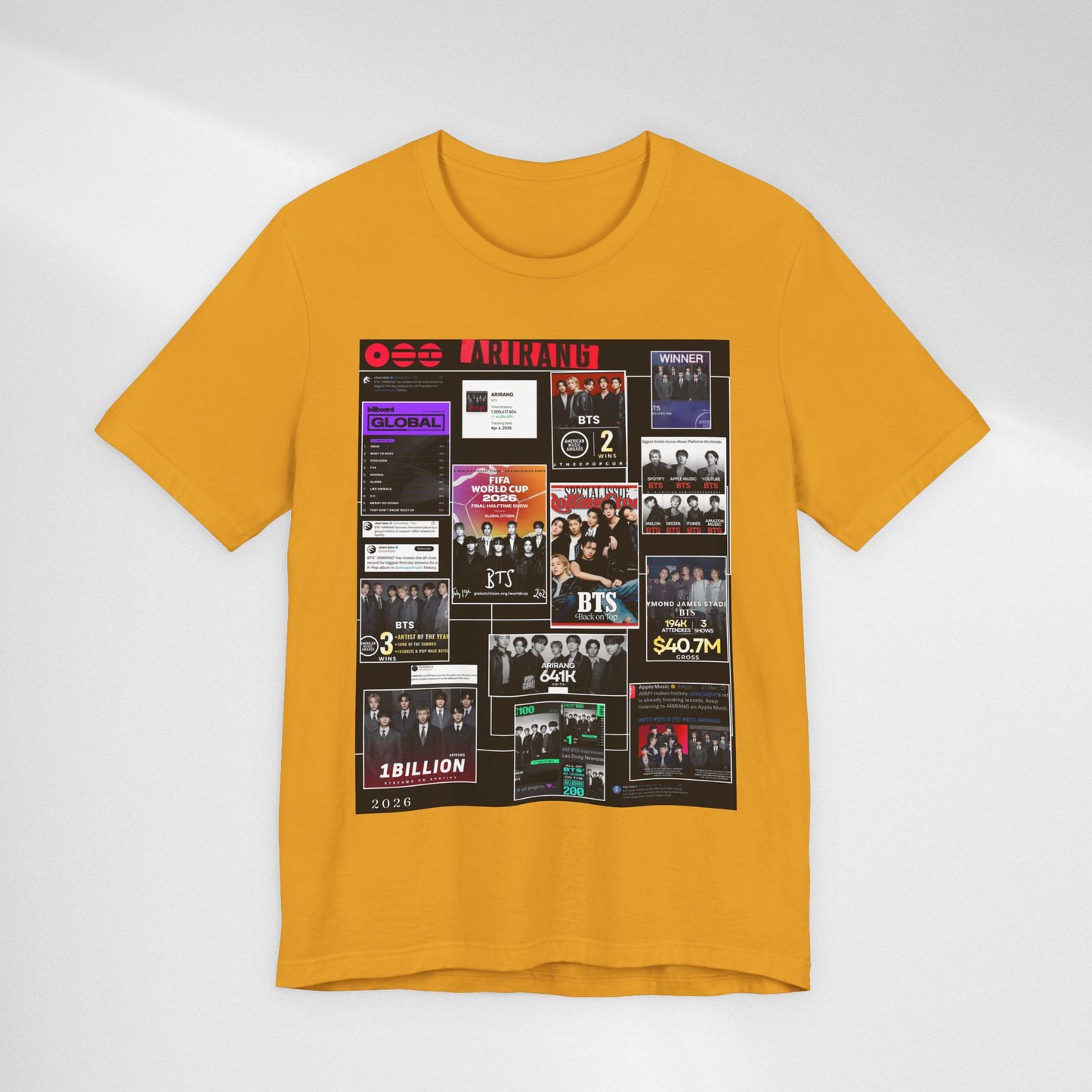 BTS  ARIRANG Collage Graphic Tee — K‑Pop Fan Tribute Shirt