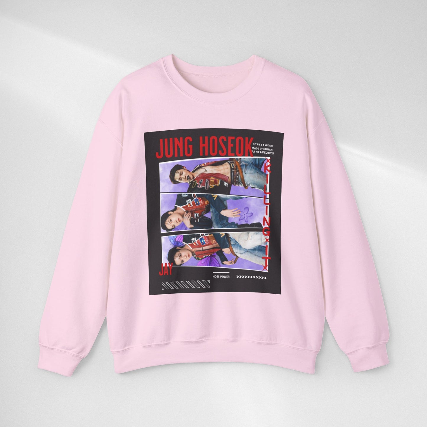 Photo Collage Crewneck Sweatshirt — 'JUNG HOSEOK' Graphic Pullover