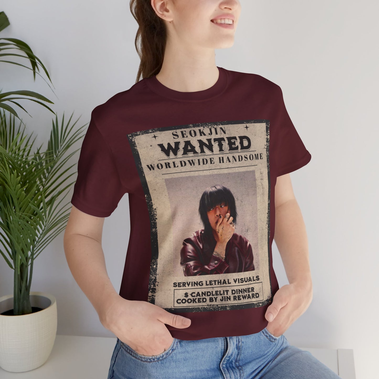T-Shirt — 'Seokjin Wanted: Worldwide Handsome' Vintage Poster Tee