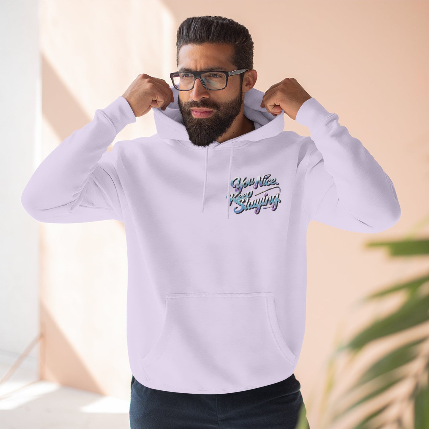 Hoodie — "You Nice. Keep Slaying" Retro Script Pullover