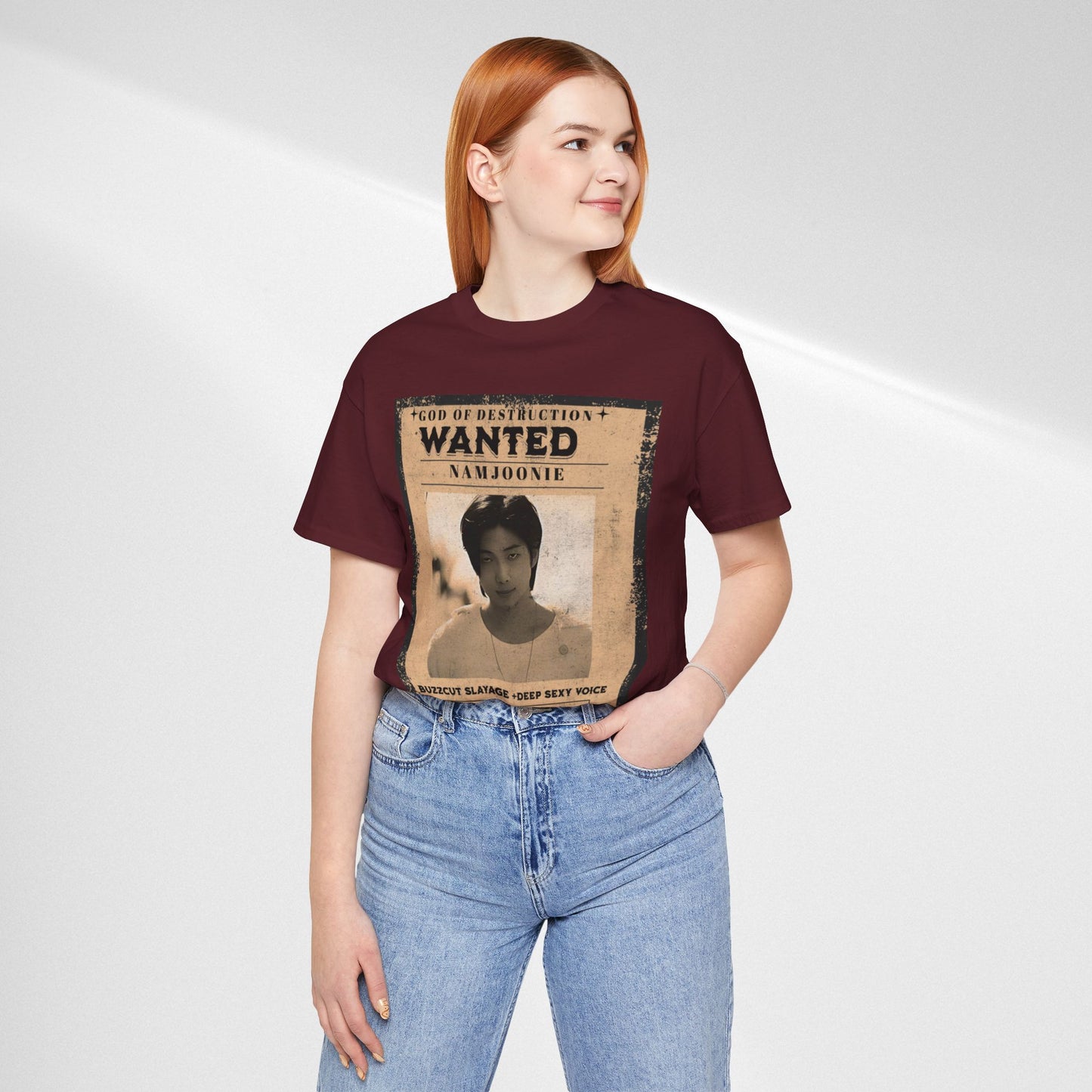 T-Shirt — Vintage 'Wanted: Namjoonie' Photo Tee (K-Pop Fan Poster Style)