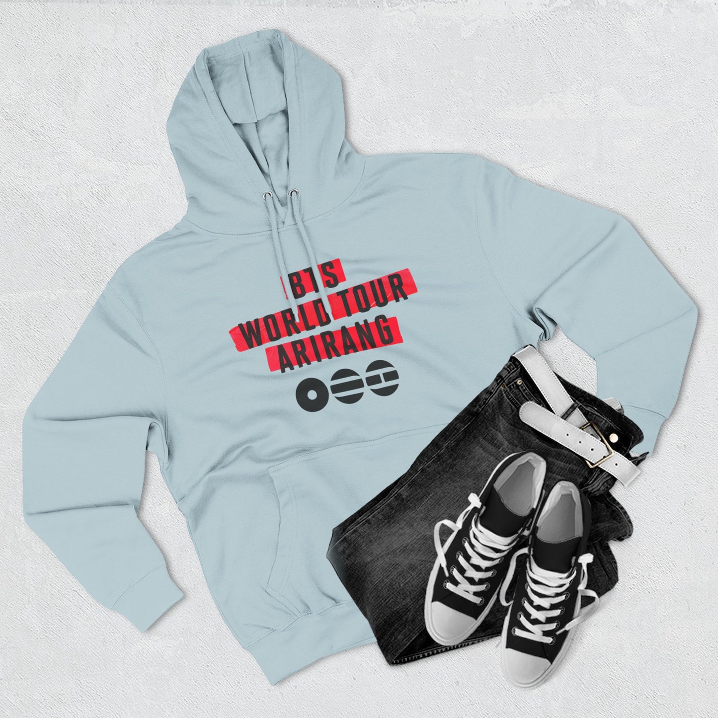 BTS World Tour Hoodie — 'Arirang' Fleece Pullover with Tour Dates