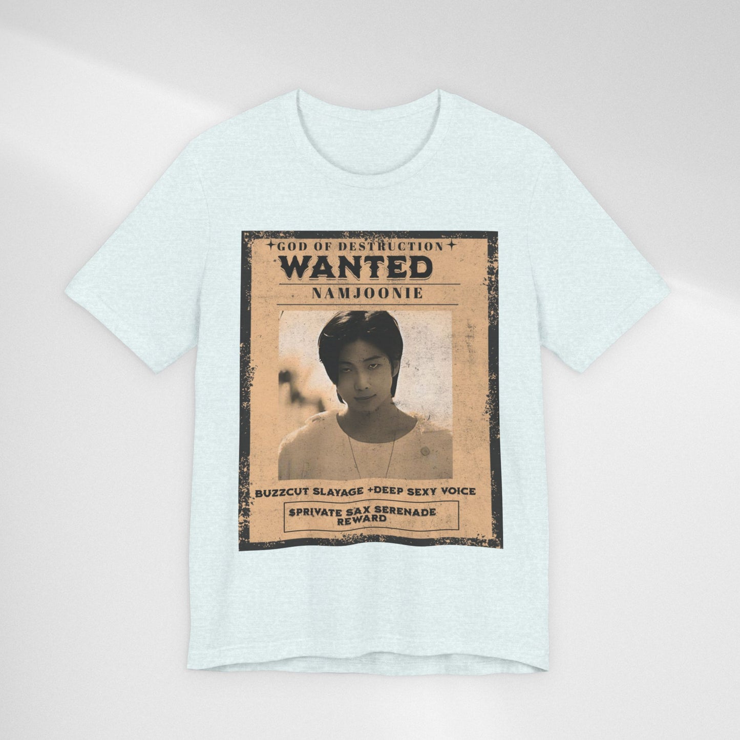 T-Shirt — Vintage 'Wanted: Namjoonie' Photo Tee (K-Pop Fan Poster Style)
