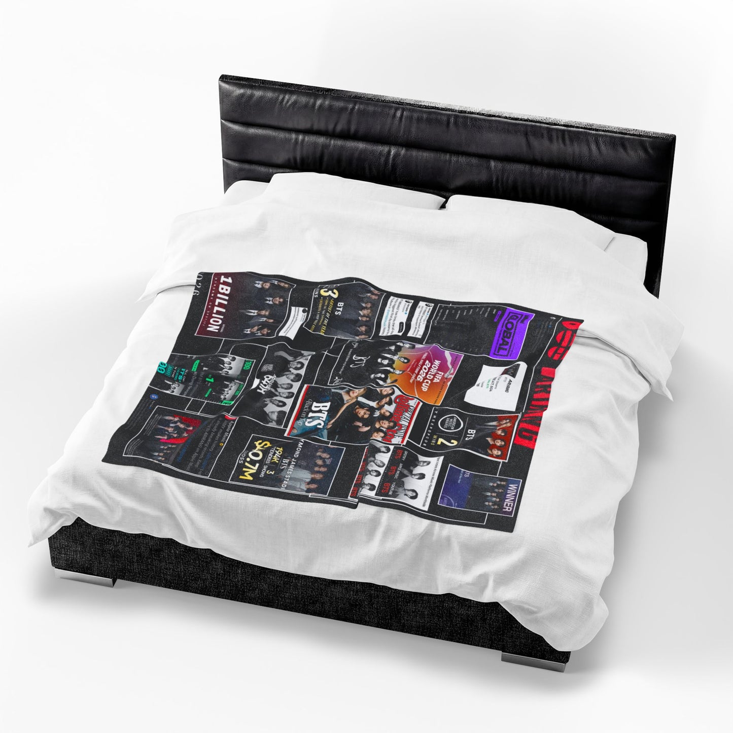 BTS ARIRANG Collage Velveteen Plush Blanket — K-Pop Fan Merchandise