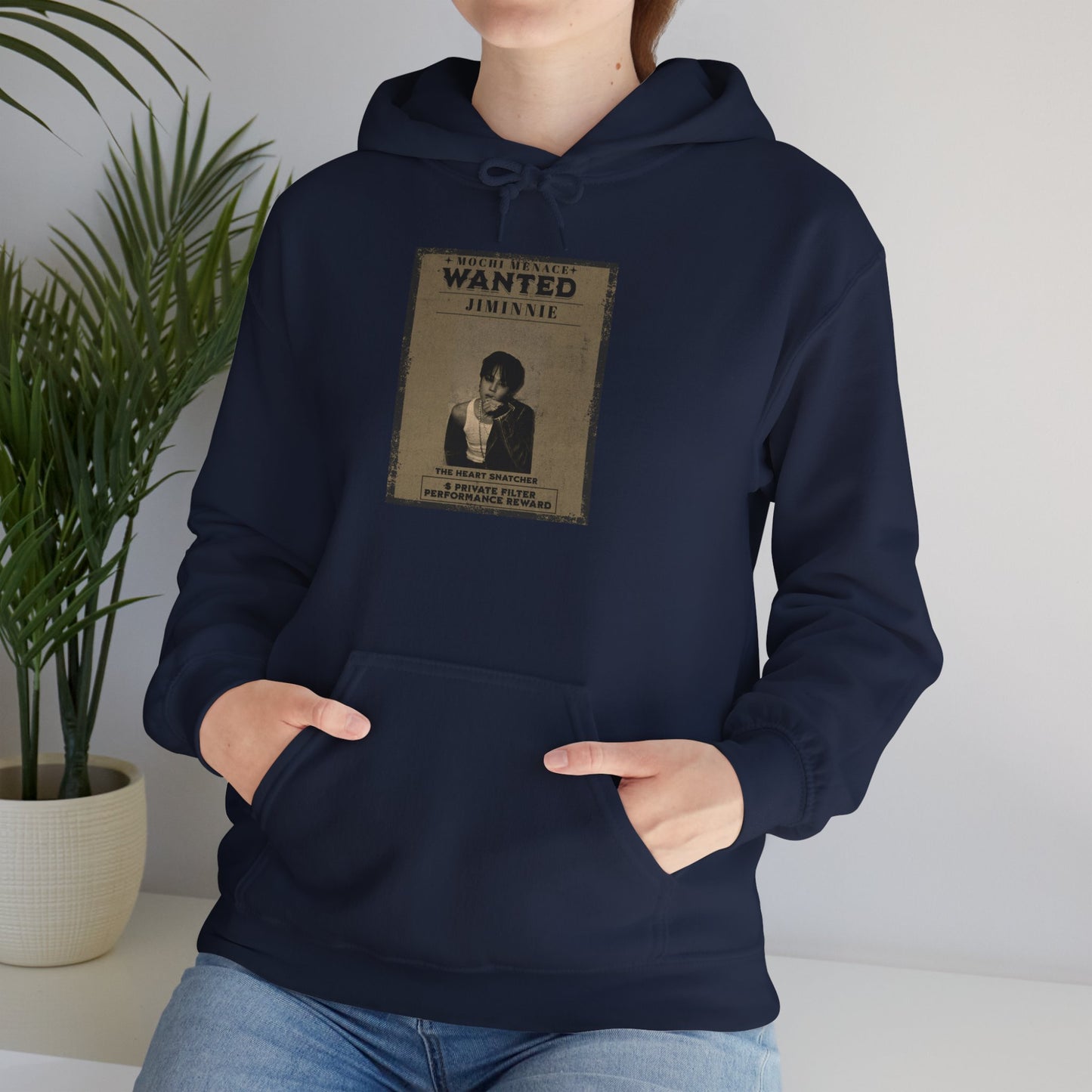 JIMIN Wanted Poster Hoodie — Vintage Photo "Wanted" Graphic Sweatshirt