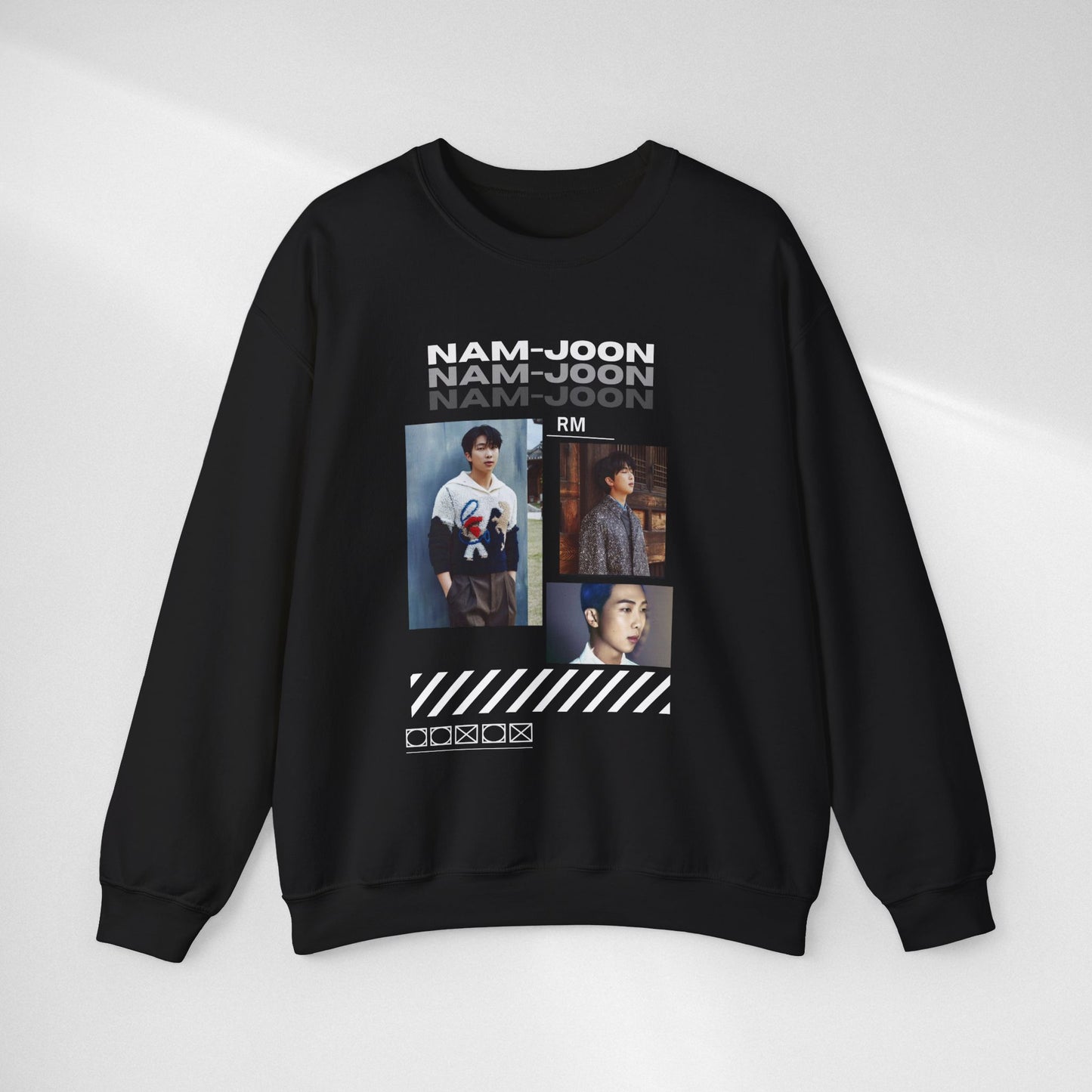 Photo Collage Crewneck Sweatshirt — "Nam-Joon" Graphic Pullover
