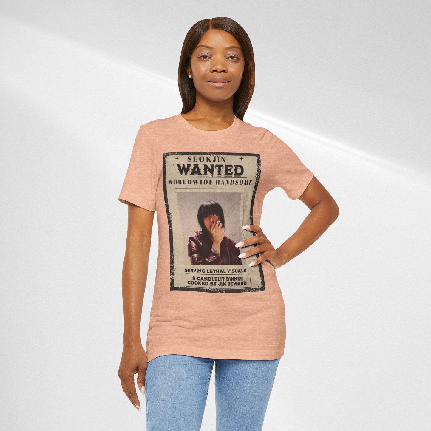 T-Shirt — 'Seokjin Wanted: Worldwide Handsome' Vintage Poster Tee
