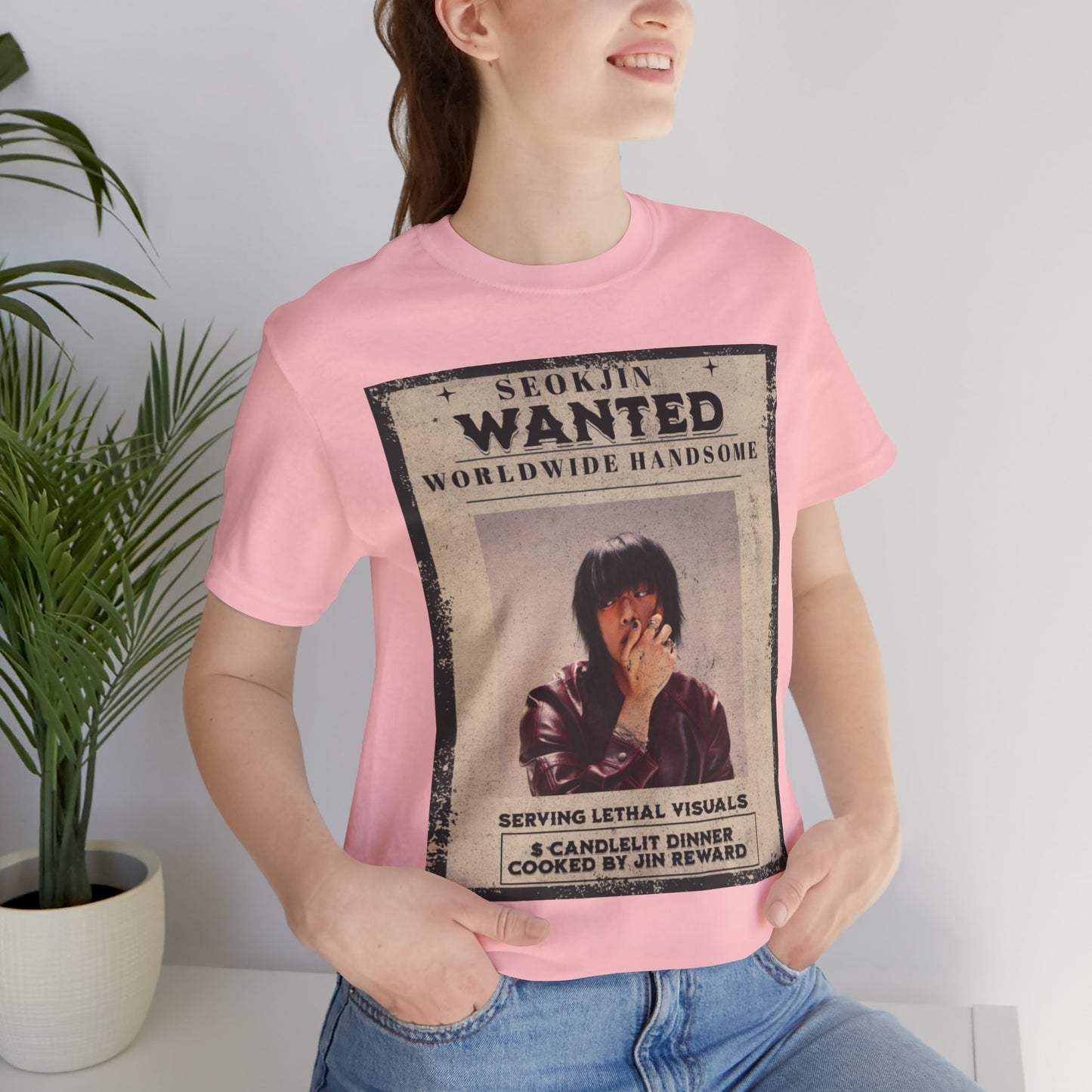 T-Shirt — 'Seokjin Wanted: Worldwide Handsome' Vintage Poster Tee