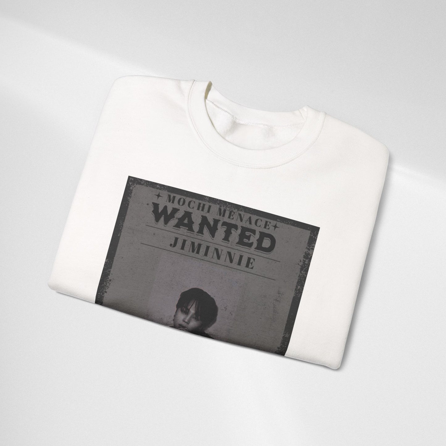 Wanted Poster Crewneck Sweatshirt – 'Wanted Jiminie' Vintage K-Pop Graphic