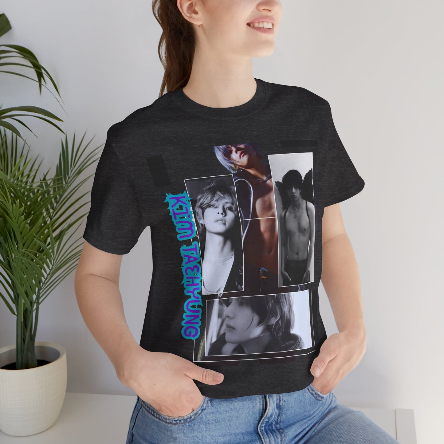TAE Photo Collage Graphic Tee — Retro Black & White Portraits