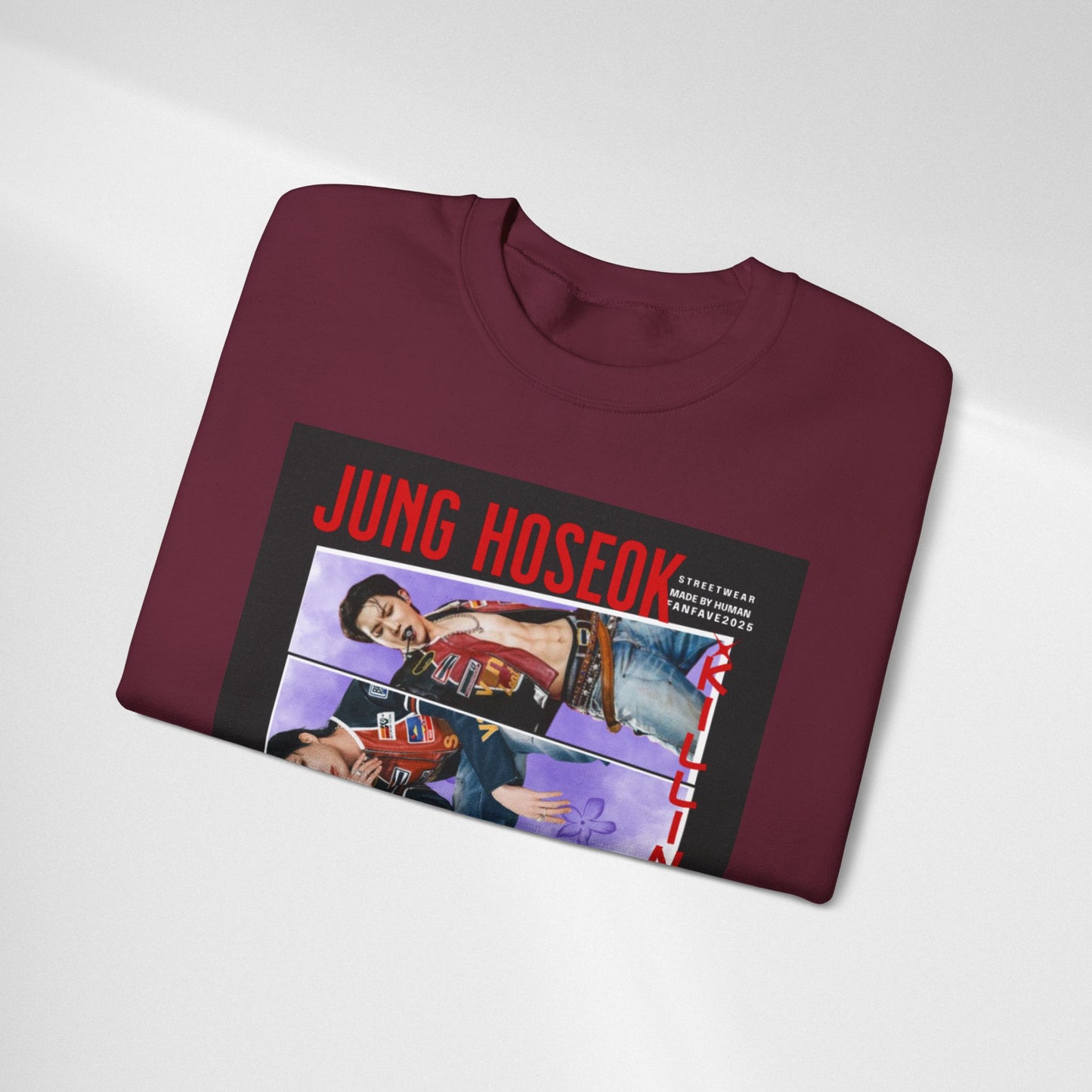 Photo Collage Crewneck Sweatshirt — 'JUNG HOSEOK' Graphic Pullover