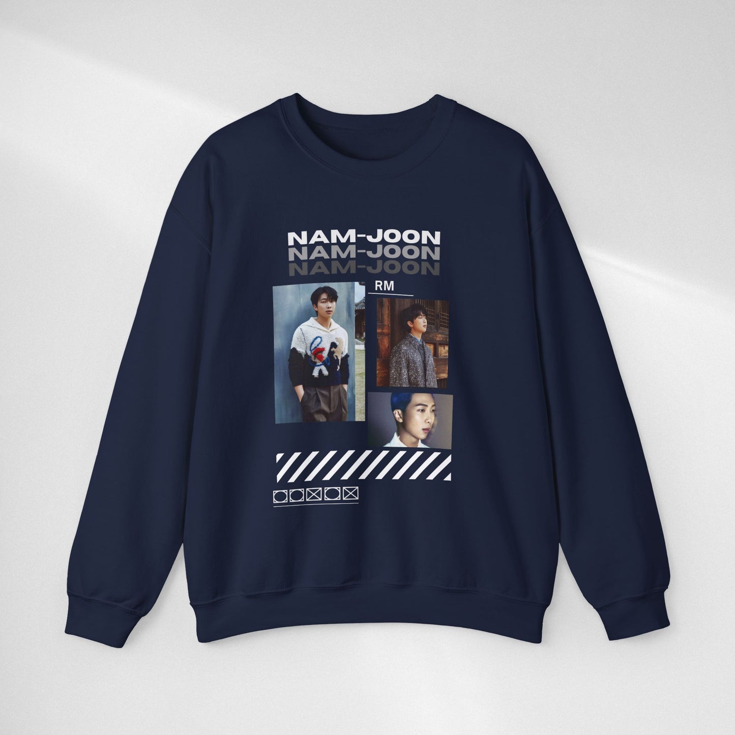 Photo Collage Crewneck Sweatshirt — "Nam-Joon" Graphic Pullover