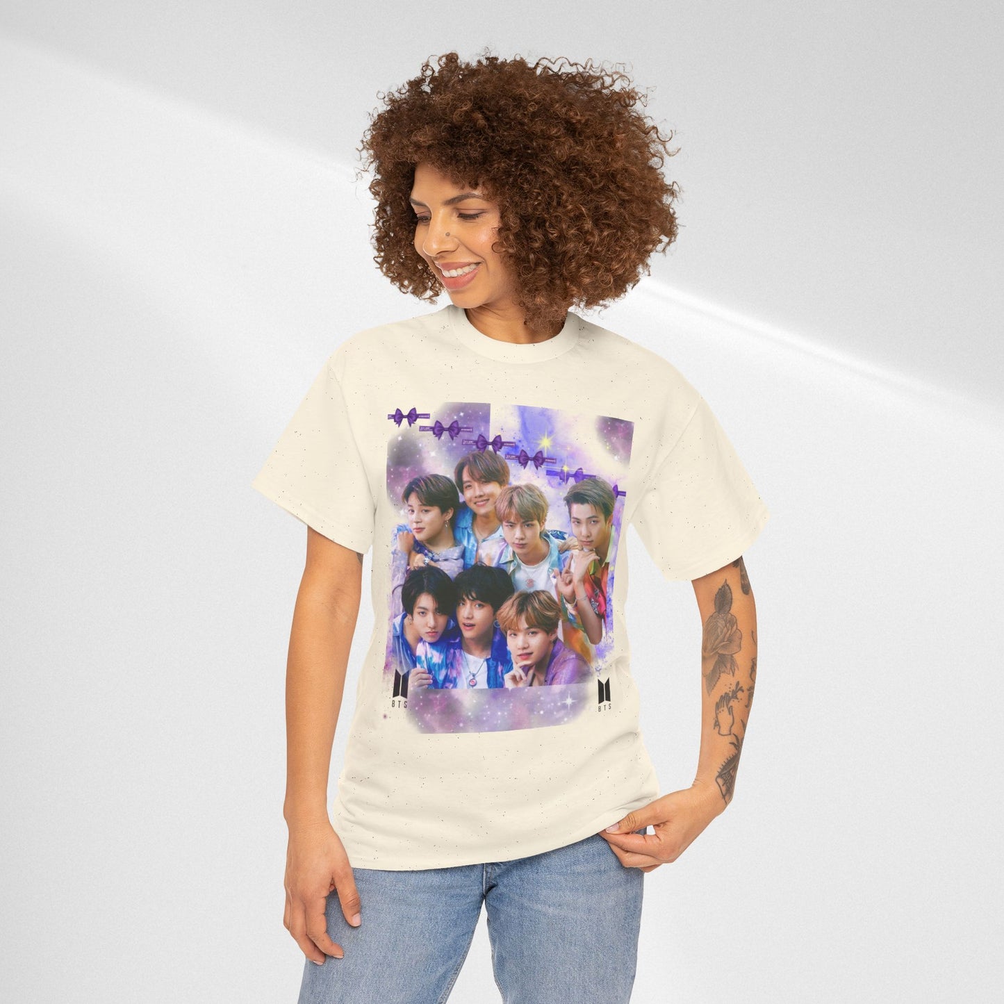 BTS Collage Tee — Purple Dream Photo Graphic T-Shirt