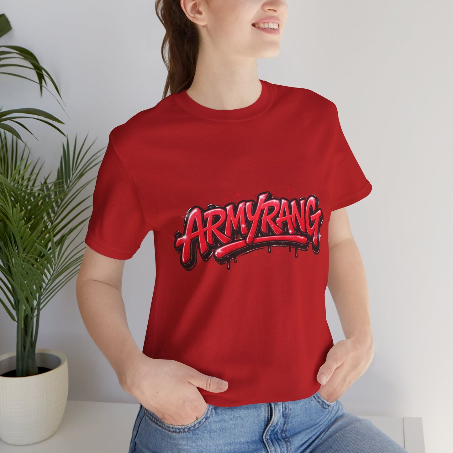 BTS T-Shirt — 'ARMYRANG' Red Graffiti Logo Tee