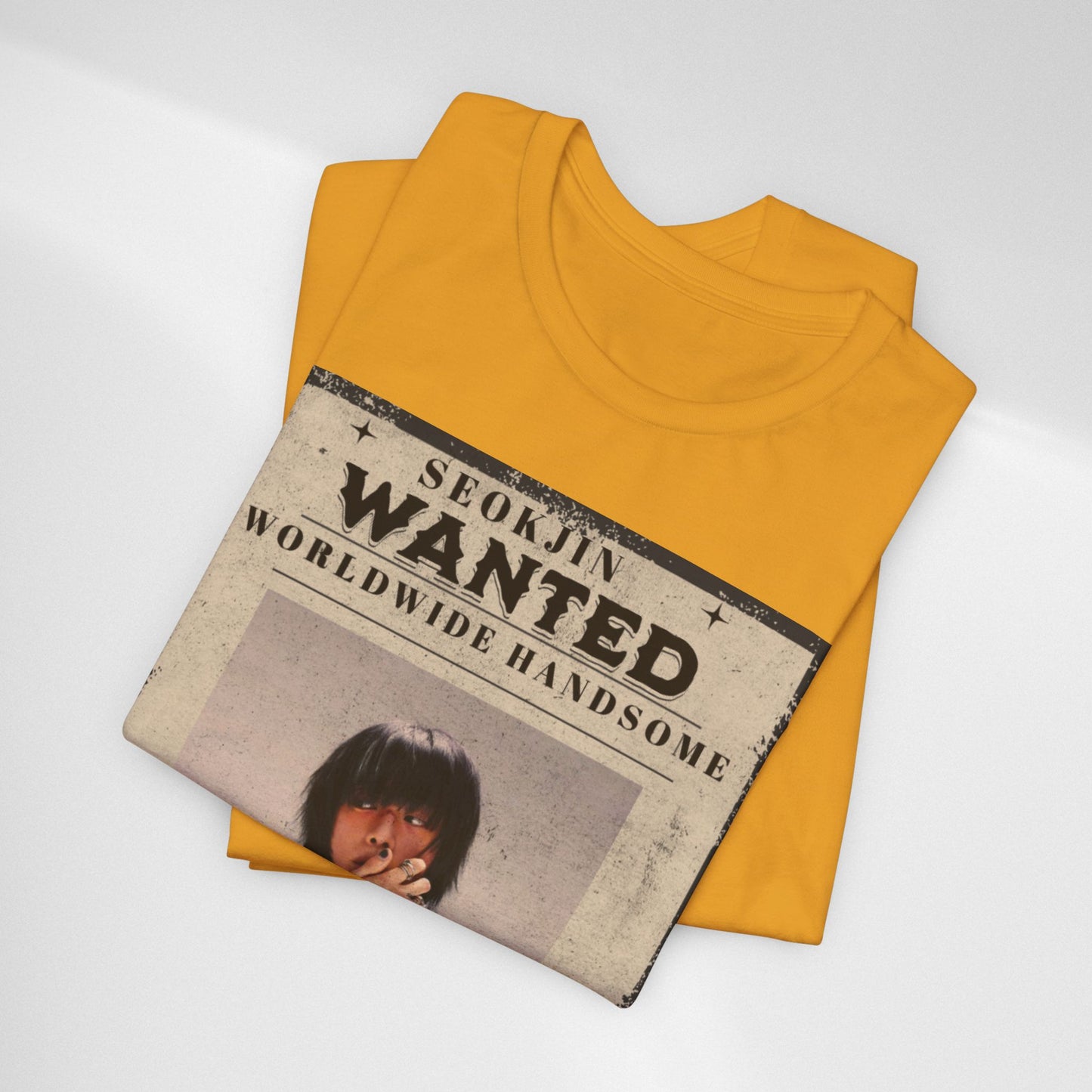 T-Shirt — 'Seokjin Wanted: Worldwide Handsome' Vintage Poster Tee