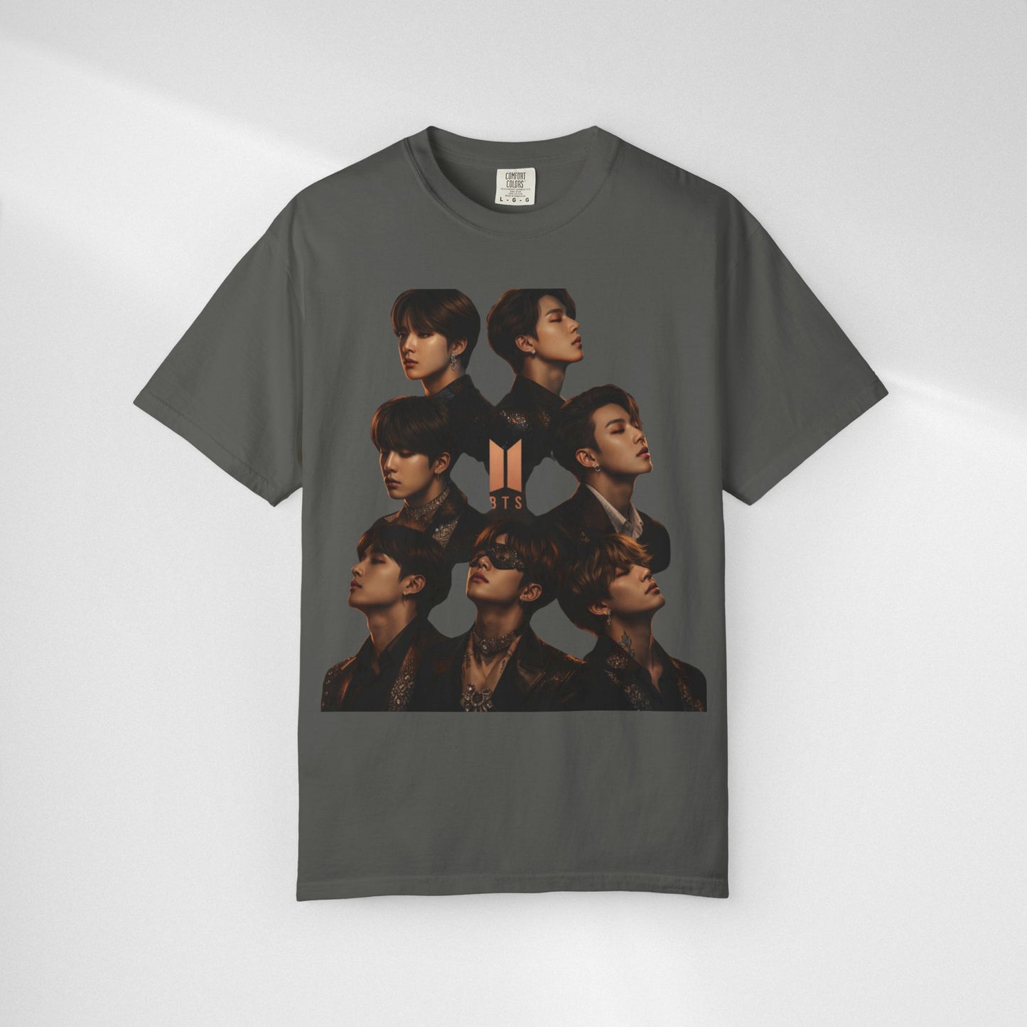 BTS Portrait Collage T-Shirt — Dark Mood Graphic Tee