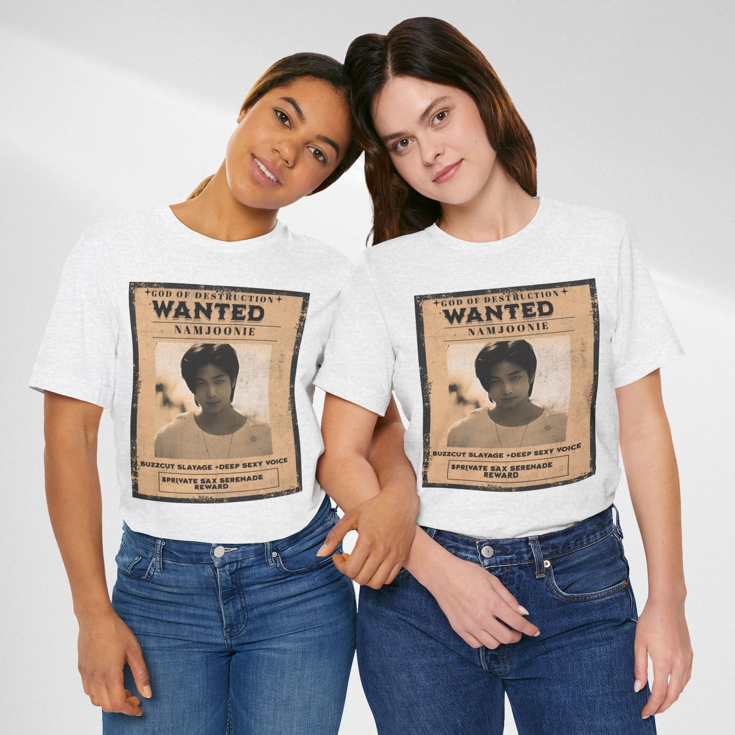 T-Shirt — Vintage 'Wanted: Namjoonie' Photo Tee (K-Pop Fan Poster Style)
