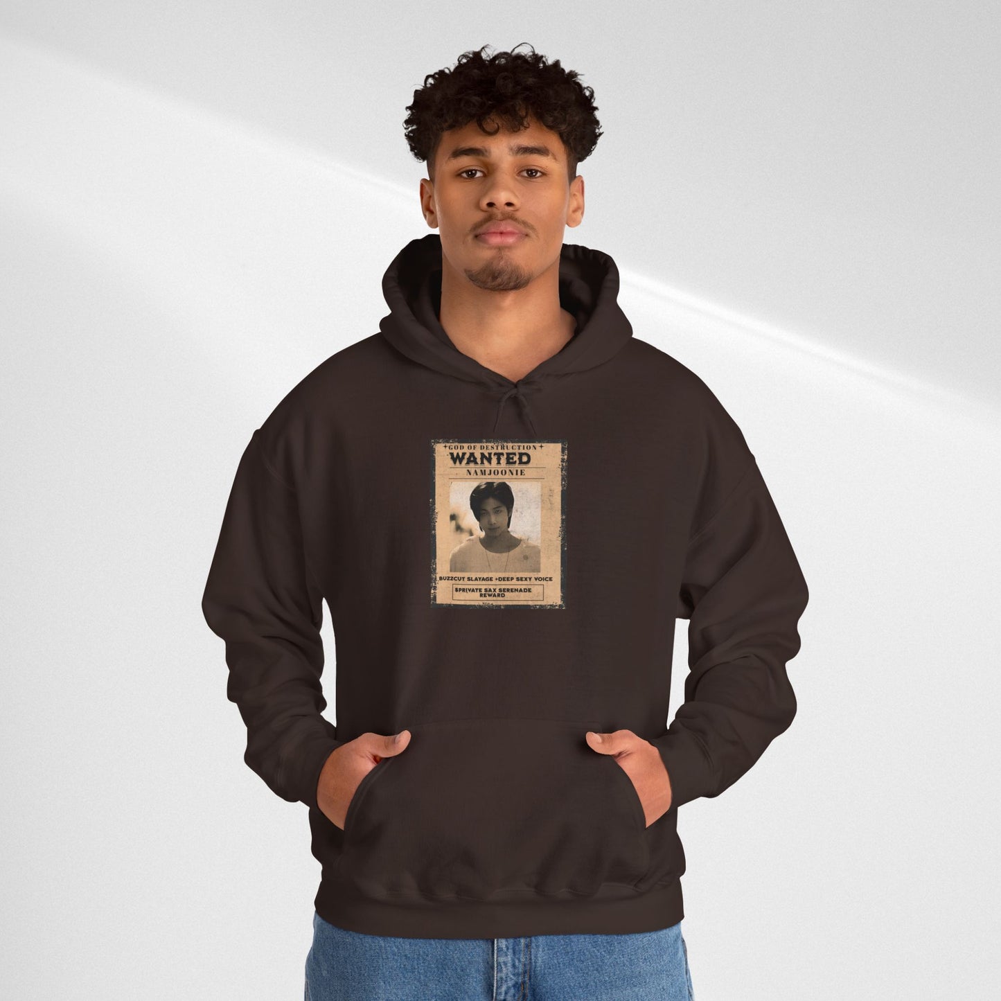 Hoodie - Vintage Namjoon 'WANTED' Poster Graphic Pullover