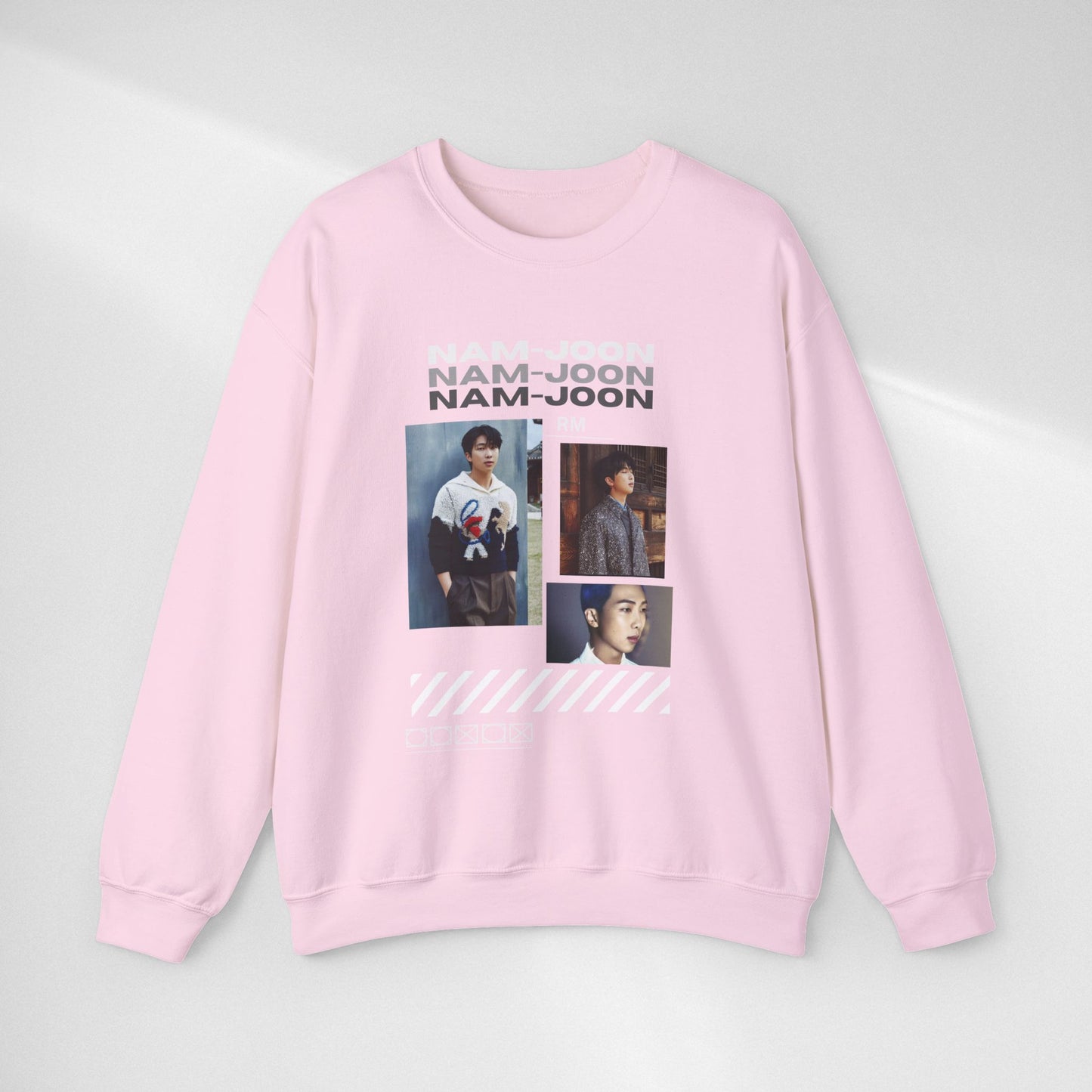 Photo Collage Crewneck Sweatshirt — "Nam-Joon" Graphic Pullover